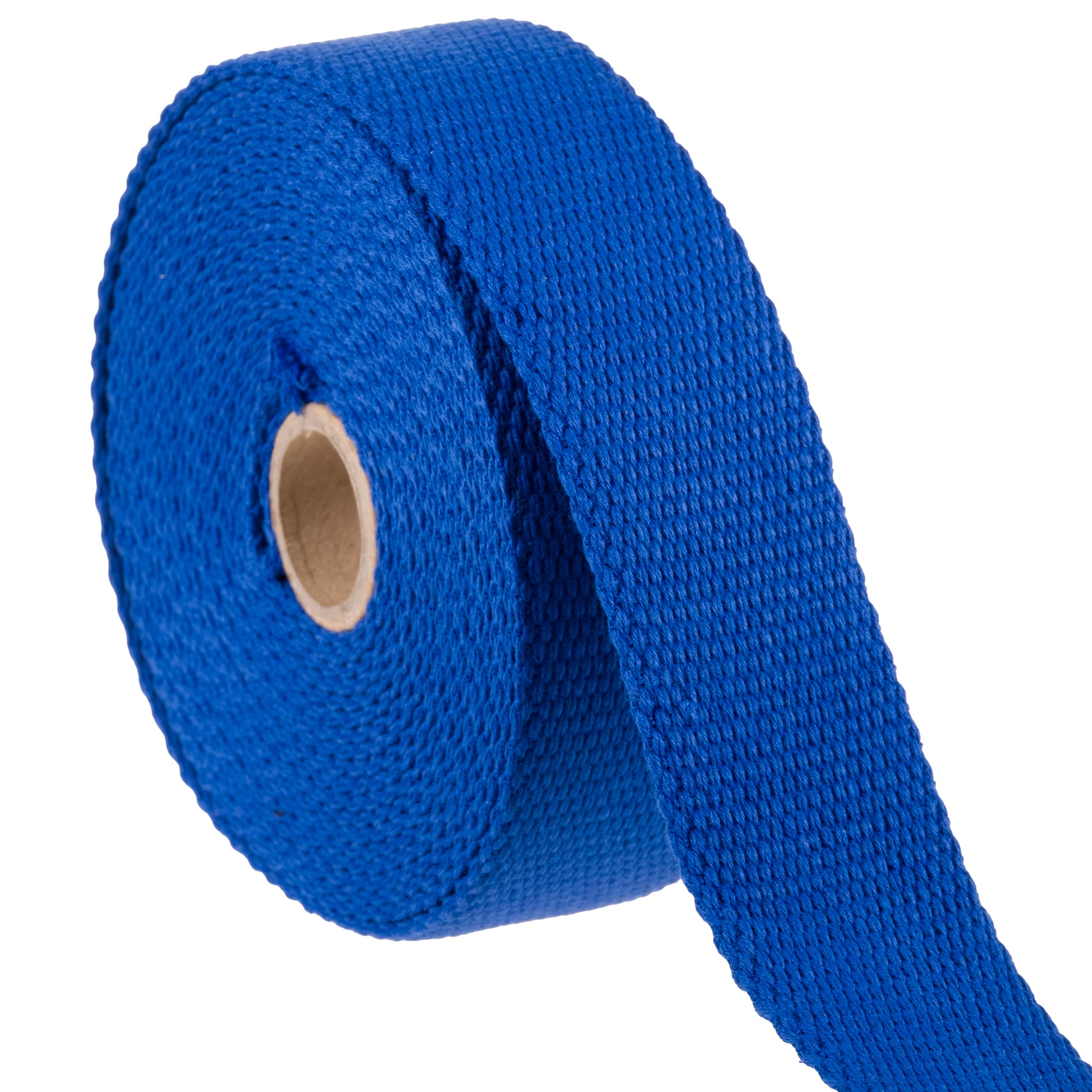 Heavy Duty Cotton Webbing Strap in 9 Colours, 1 or 1.5 Inches, 5 Meters (Blue, 38mm)
