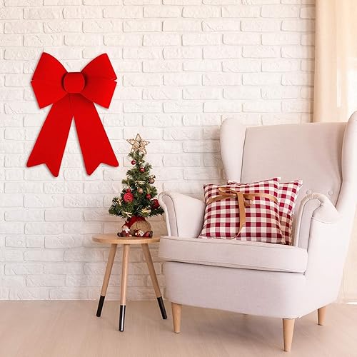 Vista 6 de URATOT 9 Pack Red Christmas Wreaths Bows 9 x 12 Inches Velvet Christmas Holiday Bows Xmas Embellishment Craft Bows for Christmas, Wedding Decor