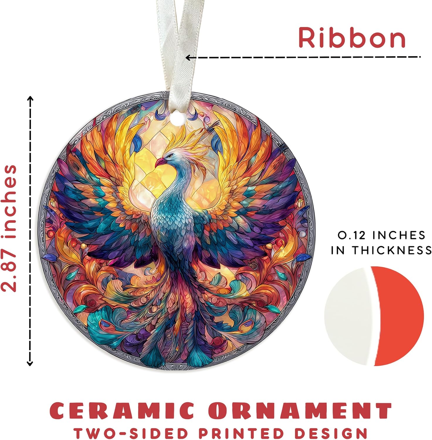 Phoenix Ornament - Phoenix Christmas Ornaments for Women, Men, Lovers - Ceramic Christmas Ornament 2025 - Image 2