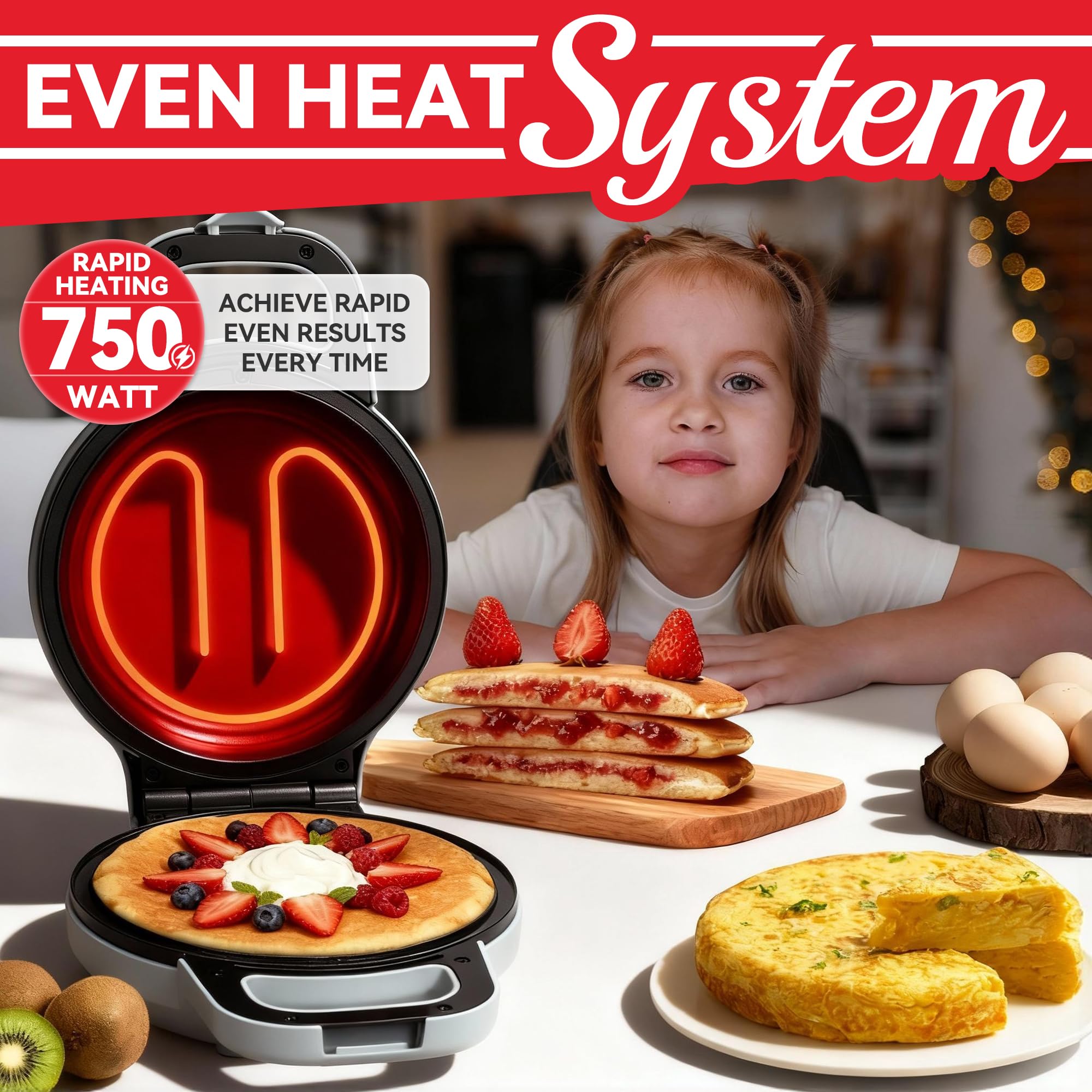 Amazon.com: SugarWhisk Flip Pancake Maker Machine, Ceramic Coated