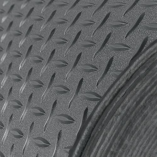 RecPro Suelo de placa de diamante para remolque RV  Gris  8 pies 6 pulgadas de ancho  Suelo de goma (10 pies)