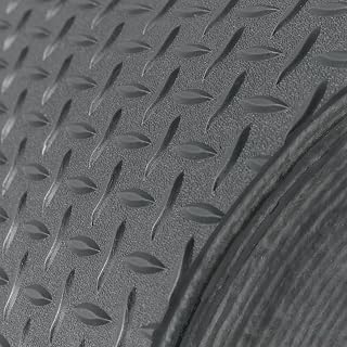 RecPro RV Trailer Diamond Plate Pattern Flooring | Gray | 8' 6" Wide | Rubber Flooring (10 Feet)