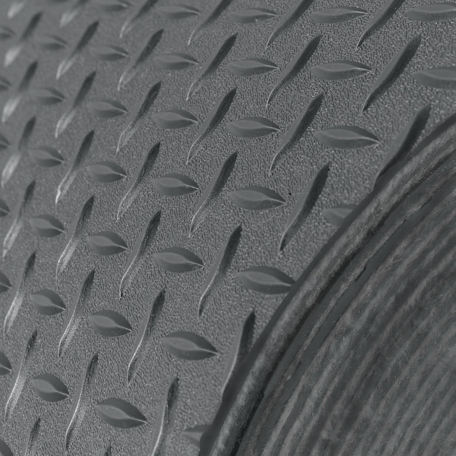 RecPro RV Trailer Diamond Plate Pattern Flooring | Gray | 8' 6" Wide | Rubber Flooring (40 Feet)