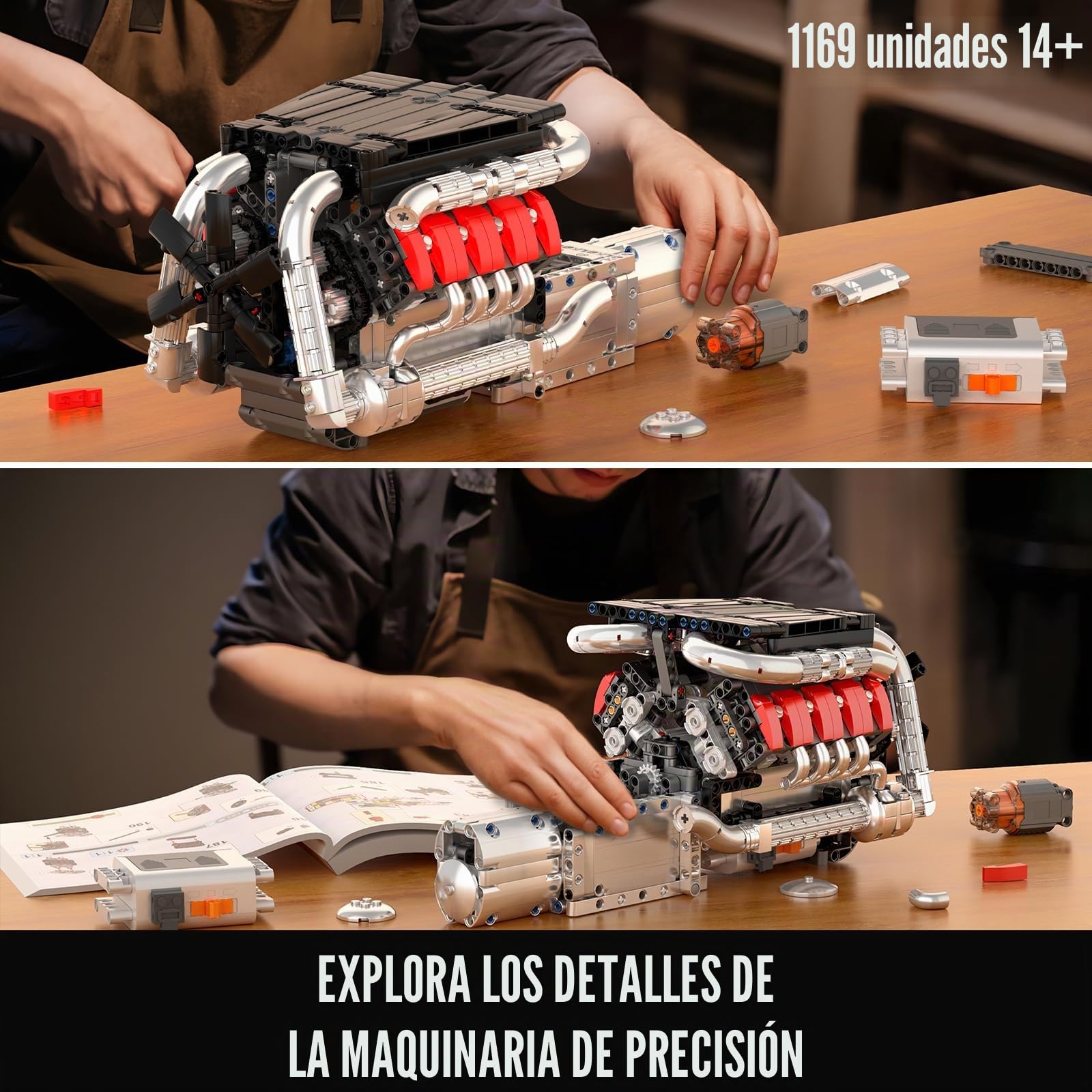 Kit de construcción del motor V8 Mould King 10203