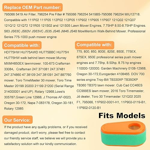 Miniatura 7 de TIANYAN 795066 796254 - Filtro de aire de repuesto para motor de la serie 775 775EX 800 800E 825E 850E 875EX 950E HD775HW HU775AWD HU775BBC HU775H