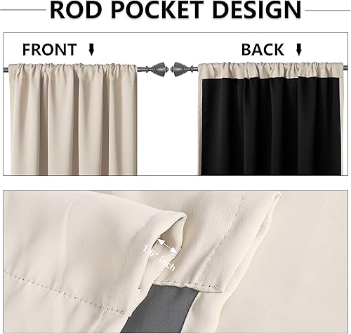 Miniatura 2 de WONTEX - Cortinas blackout con espacio para barra, para sala de estar, 2 paneles