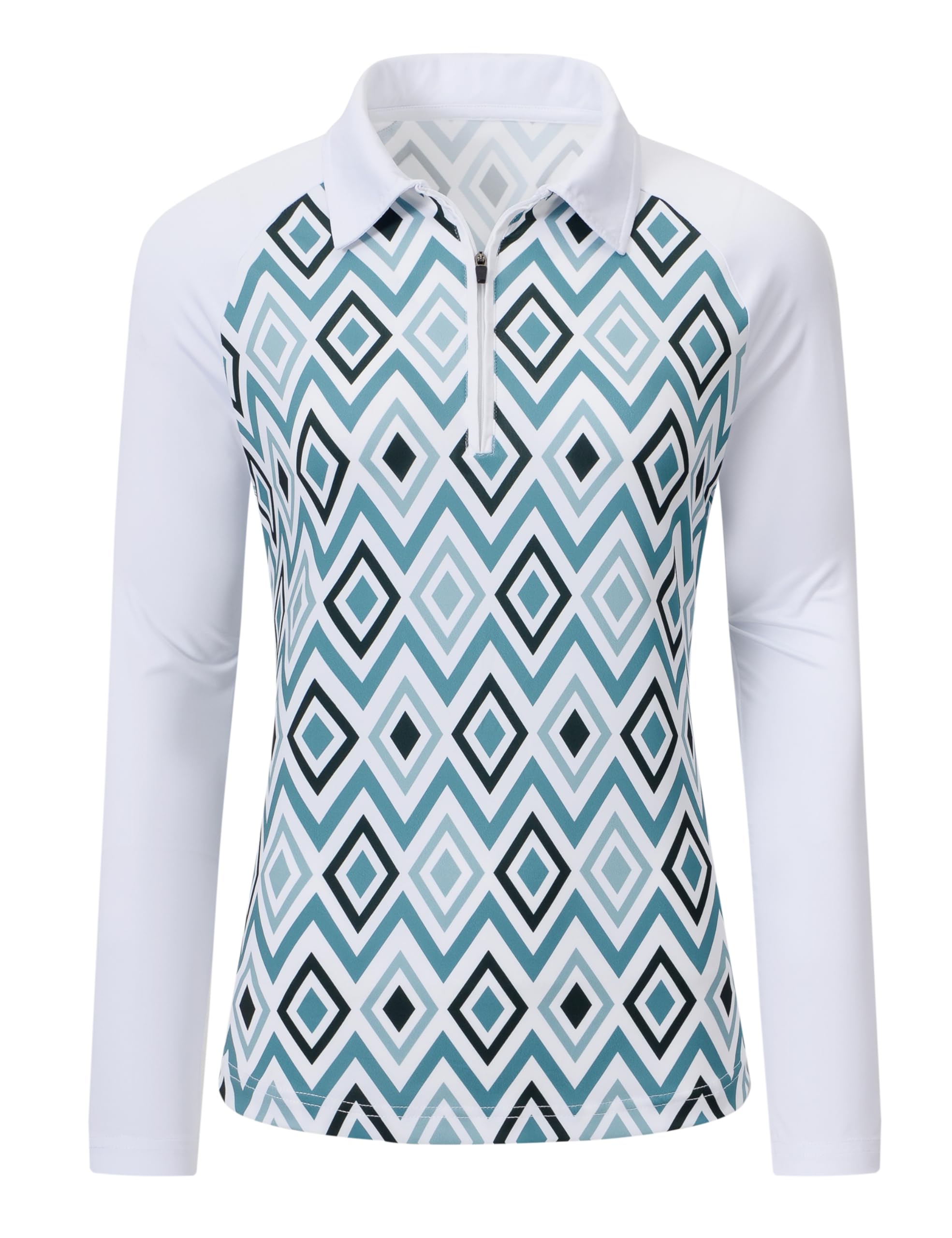 MoFiz Women's Long Sleeve Golf Polo Shirt 1/4 Zip UPF 50+ Sun Protection Quick Dry Workout Hiking Athletic Shirts
