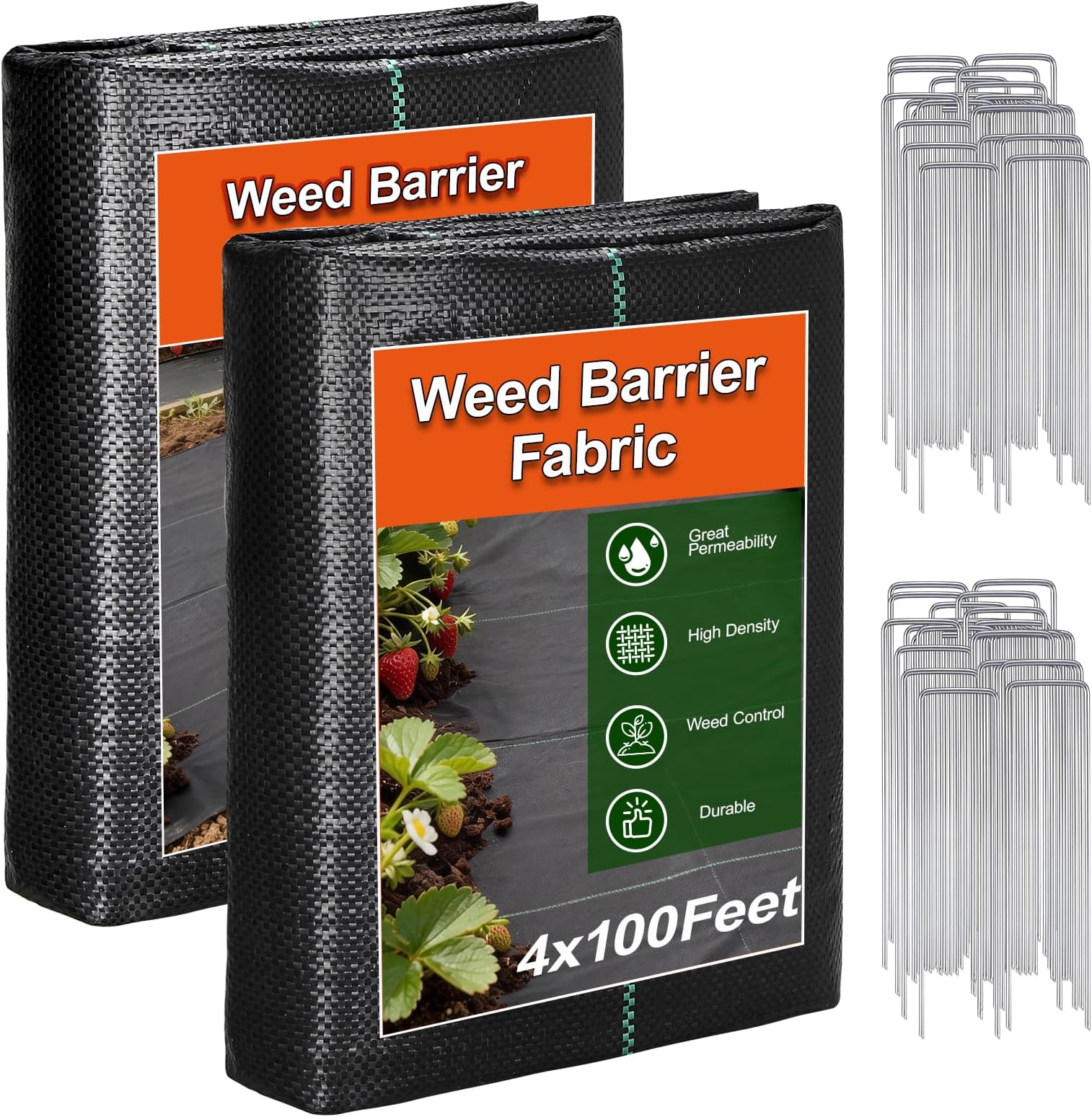 Weed Barrier Landscape Fabric 4FT x 100FT - 3.2oz Heavy Duty Weed Control Mat, High Permeability Woven Geotextile Fabric for Driveway, Gravel, Yard Ground Cover, Greenhouse Gardening
