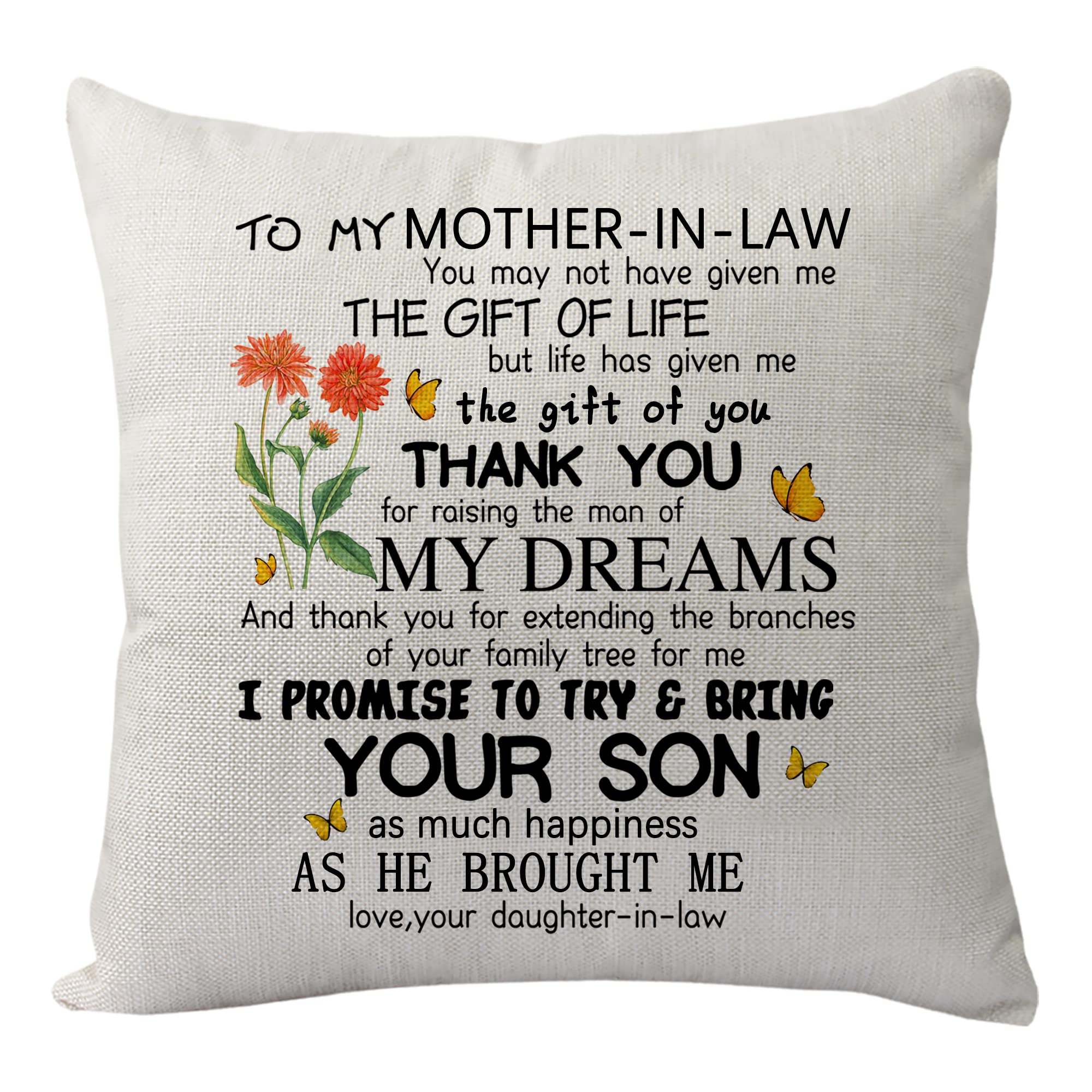 Housse De Coussin Décorative TianWlio - Cadeau Pour Maman - Taie D'Oreiller En Lin 40x80cm