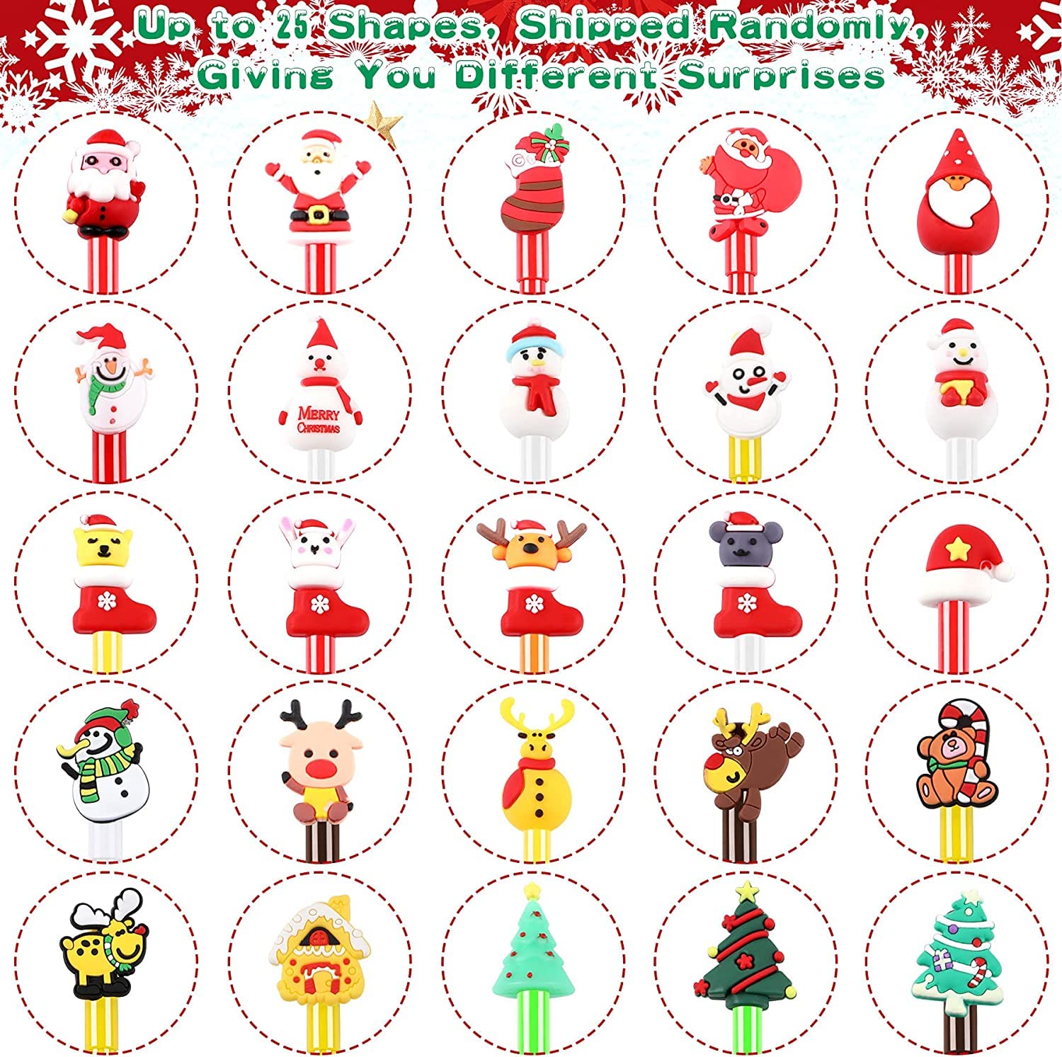 SANNIX 20 Pieces Christmas Cartoon Gel Ink RollerBall Pens for Gift School Office Home Supplies Snowman Christmas Tree, Elk - Image 4