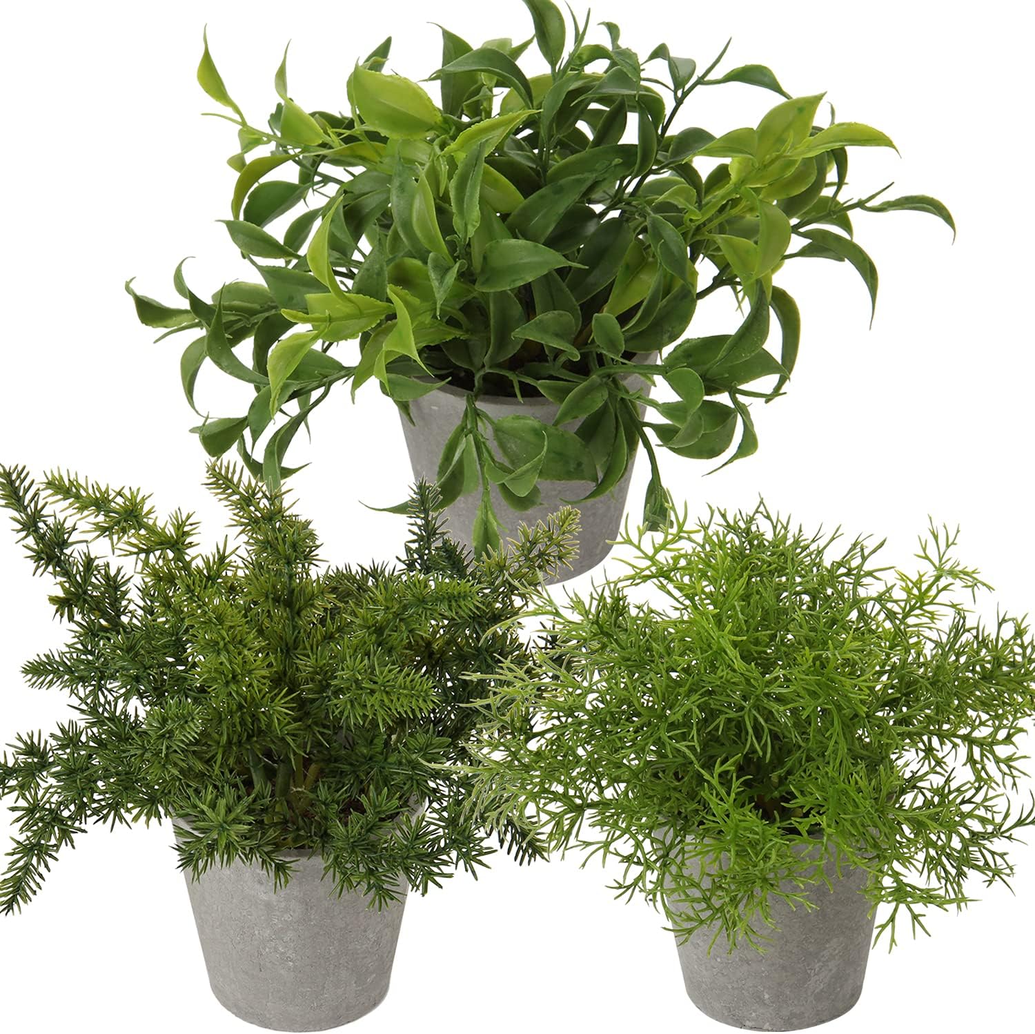 Lot De 2 Petites Plantes Artificielles En Pot Noir - Décoration Pour Salle De Bain, Bureau, Maison - Résistantes