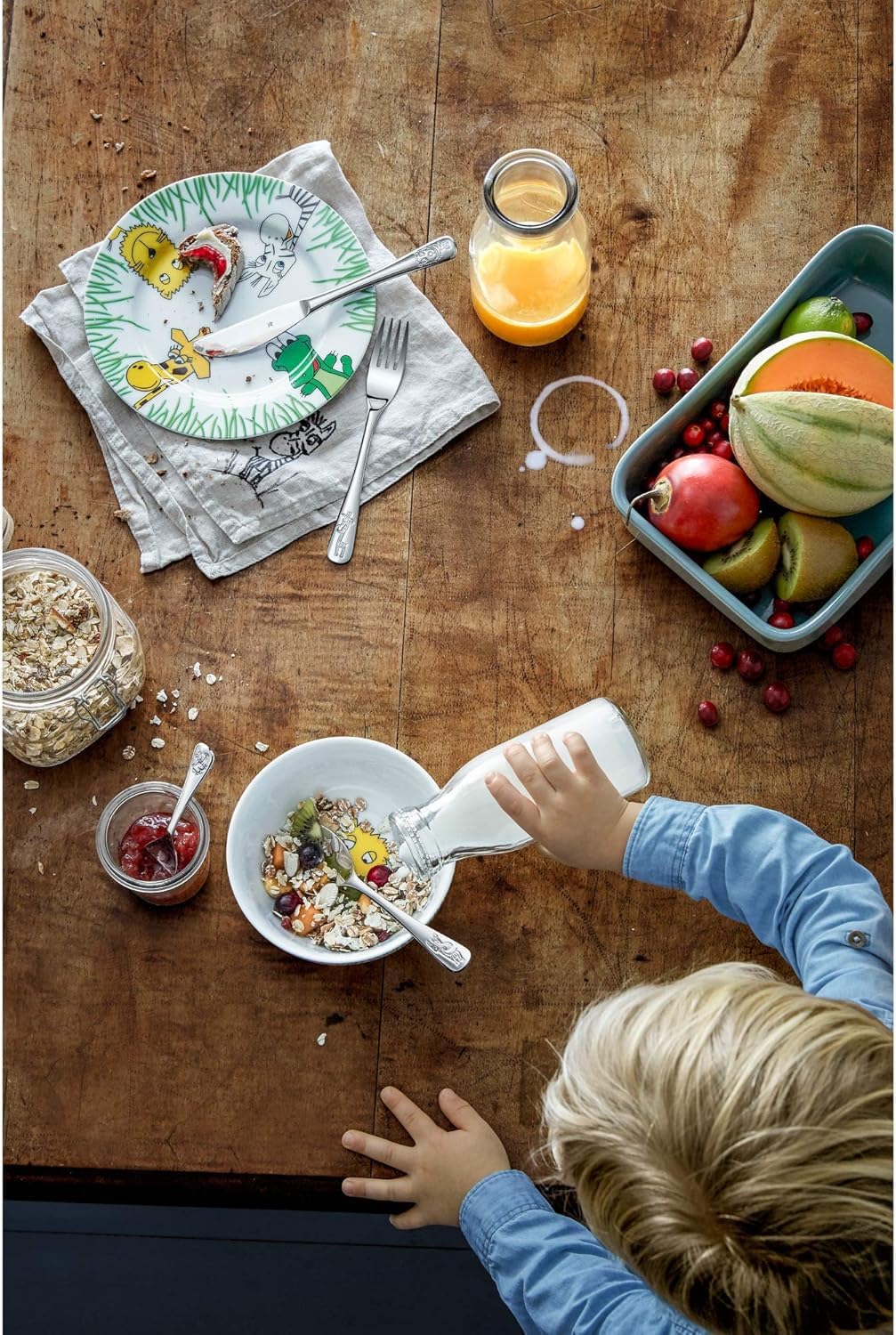 WMF Safari Set di stoviglie per bambini 6 pezzi con incisione – piatti personalizzati con nome – regalo per battesimo, nascita o compleanno da 3 anni