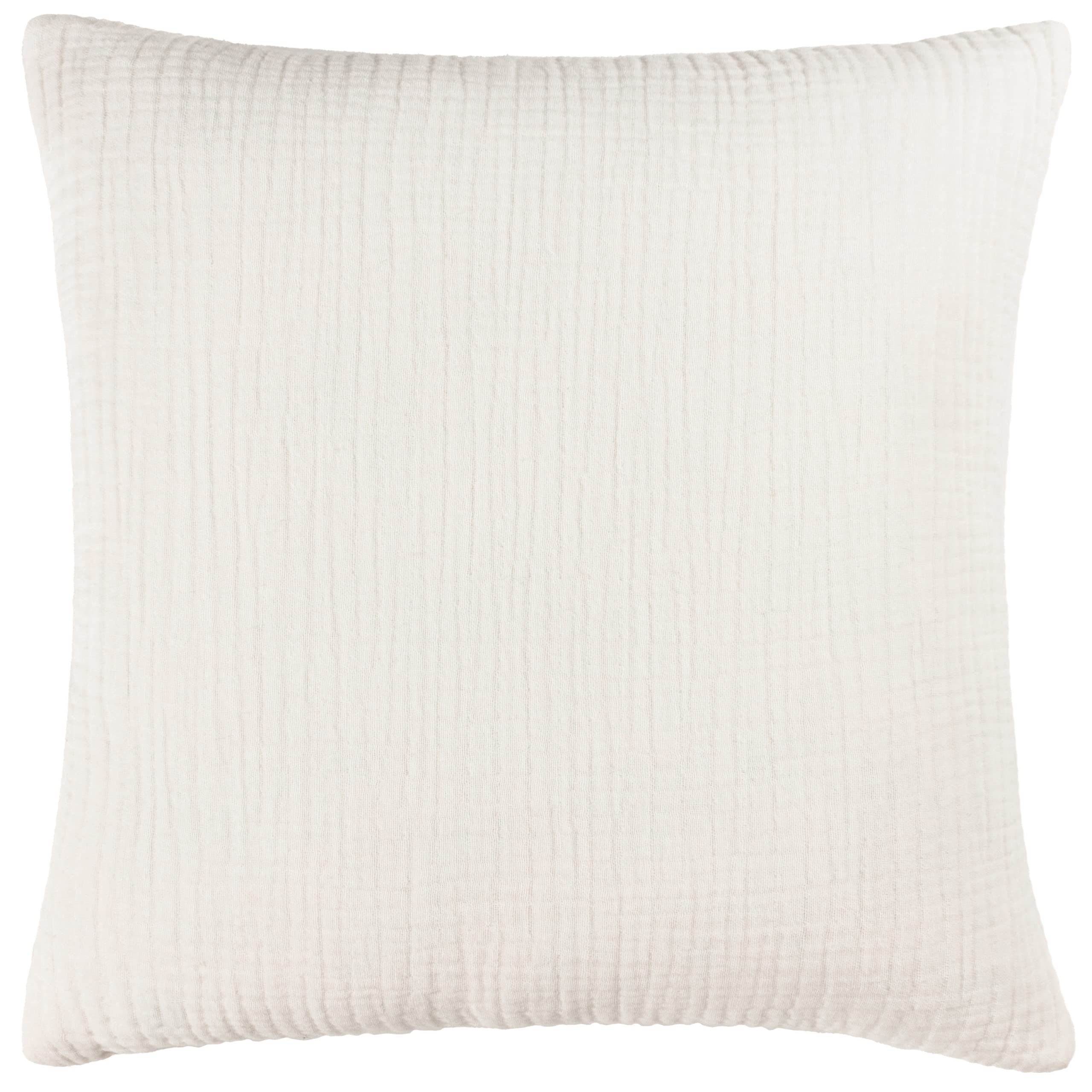 Yard furn Lark Cushion Cover – Soft Minimalistic Textured Muslin Cotton Decorative Case (White – 45x45cm)