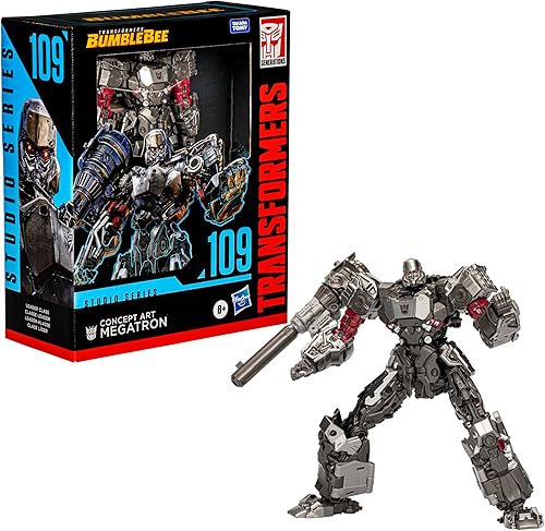 Vista 3 de Transformers Toys Studio Series Leader Bumblebee 109 Concept Art Megatron, figura de acción de conversión de 8.5 pulgadas, 8+