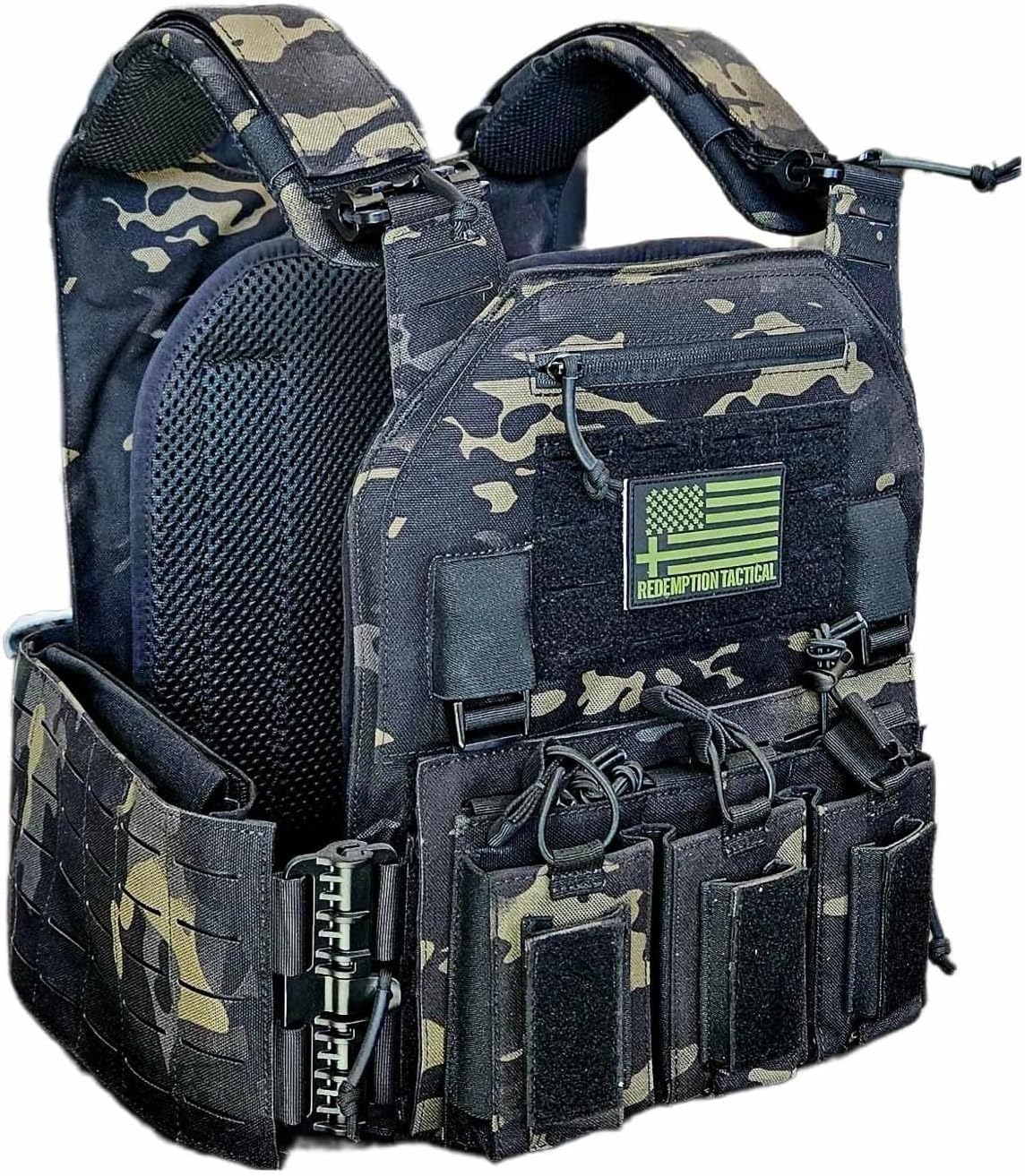 Redemption Crusader 2.0 Molle Quick Release Buckles Airsoft Vest With Adjustable Size Sides And Triple Pouch