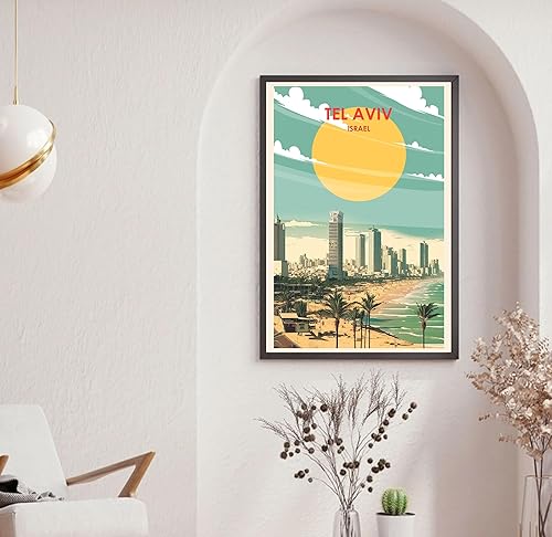 Miniatura 2 de Póster de Tel Aviv Israel, póster de Tel Aviv, arte de Tel Aviv, arte de ilustración, póster abstracto, póster de viaje, decoración de pared, arte