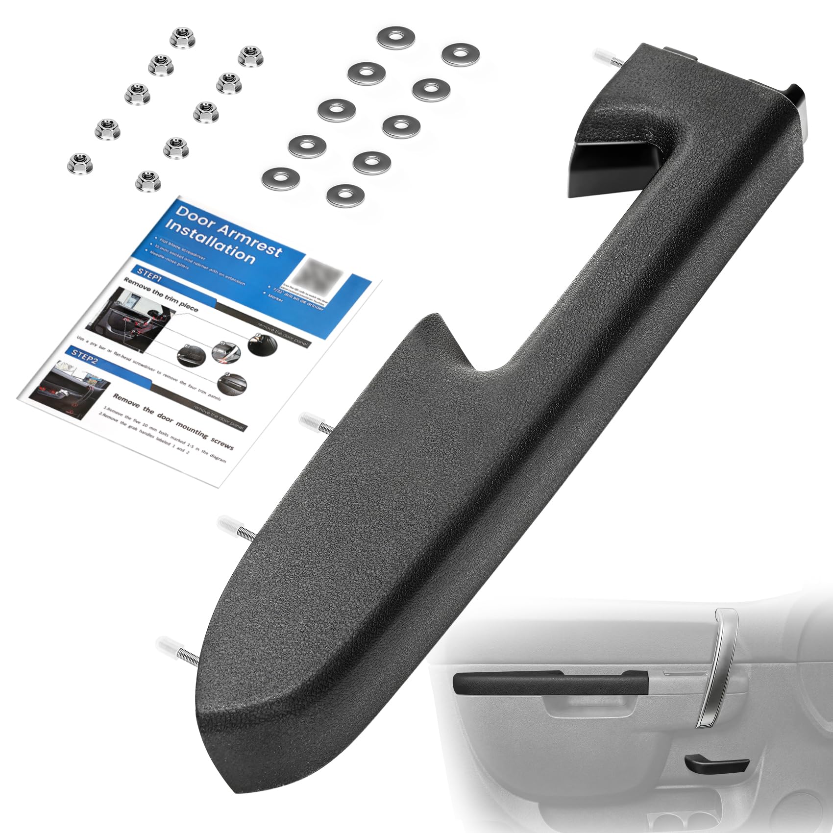 Photo 1 of !!FINAL SALE!!!!!22818465 Front Left Driver Side Armrest Door Panel Handle for 2010-2014 Chevy Silverado & GMC Sierra 1500 2500HD 3500HD | Fits Models with Inside Release Handle Located Below the Vertical Door Armrest