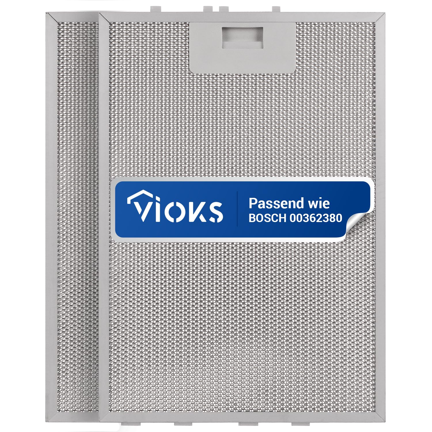 VIOKS 2 x filtr tłuszczu, okap kuchenny, metalowy filtr 320 x 220 mm, zamiennik do Bosch 00362380 00351190 - metalowy filtr tłuszczu, okap kuchenny z jednostronnym odblokowaniem