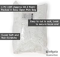 Vista 2 de Allgala Guirnalda de oropel blanco, guirnalda de oropel metálica de 50 pies para árbol de Navidad, decoración de hoja metálica para árbol