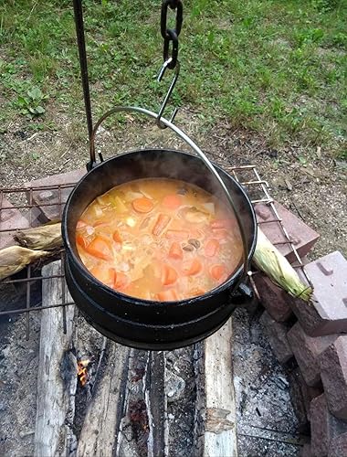 Miniatura 7 de Cuisiland Olla de caldero Potjie de hierro fundido de 8.5 cuartos con tapa y 3 patas, olla pre-sazonada estilo sudafricano para cocinar al aire