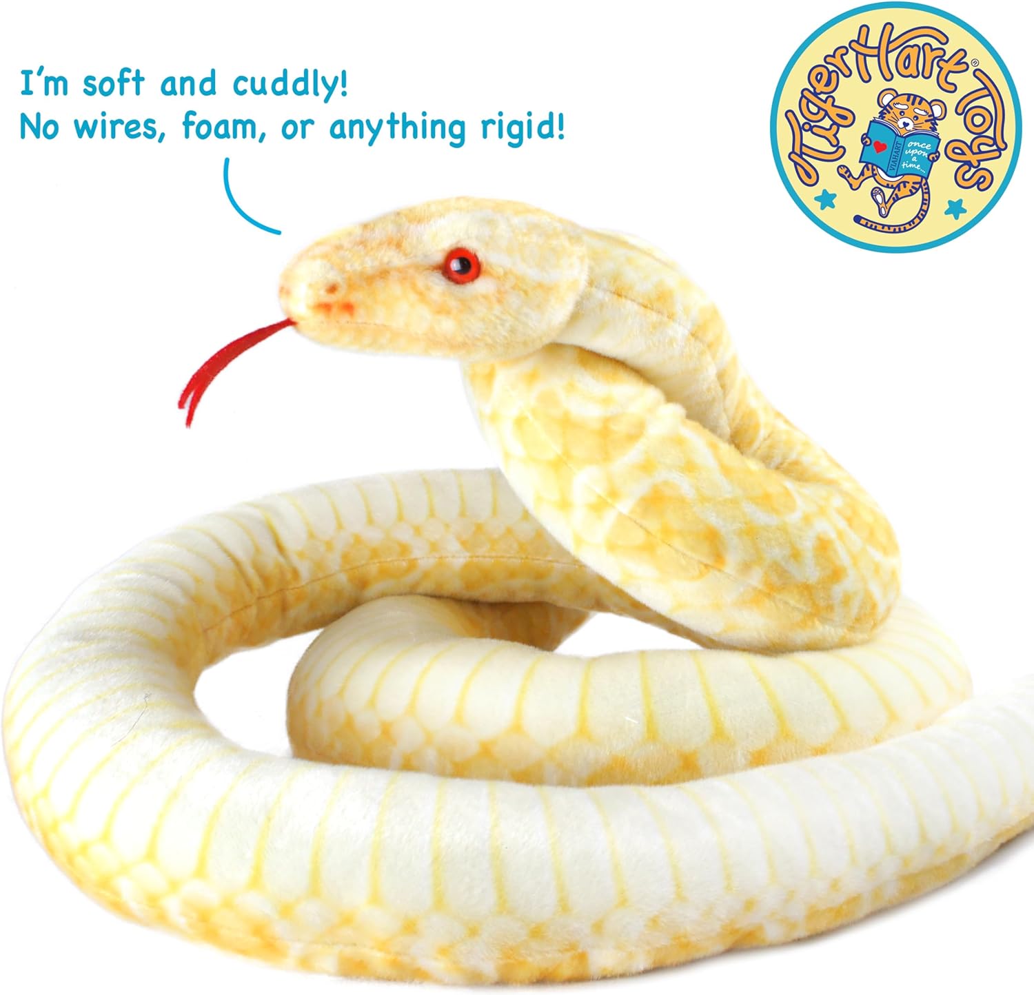 TigerHart Alba The Albino Burmese Python - 100 Inch Long Stuffed Animal Plush Snake