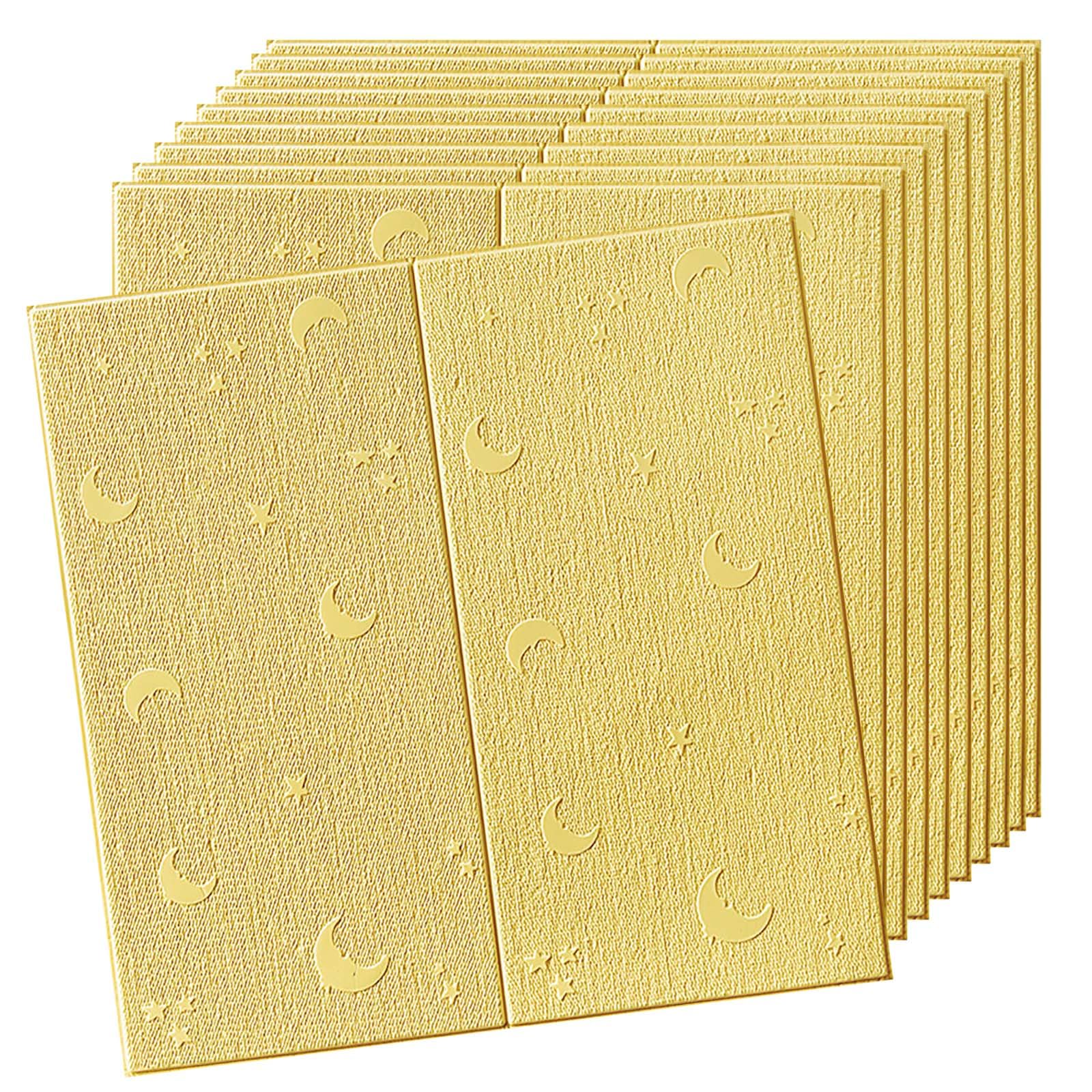 Panneaux muraux 3D acoustiques en mousse jaune lot de 10