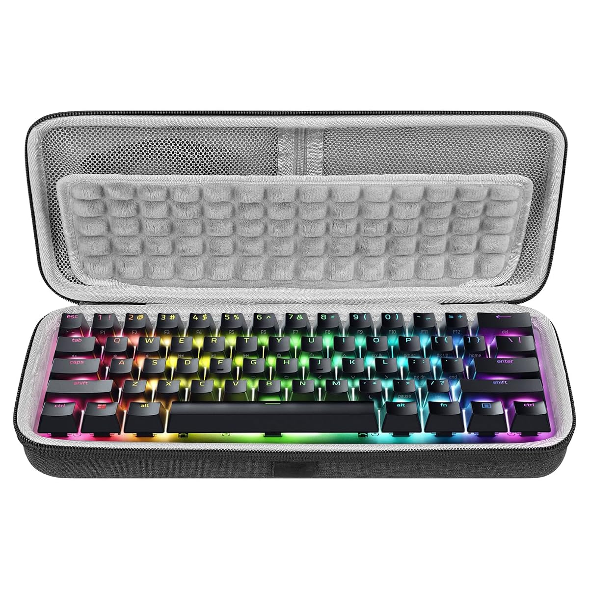 GEEKRIA 60% Compact Keyboard Case, Hard Shell Travel Carrying Bag for 61 Keys