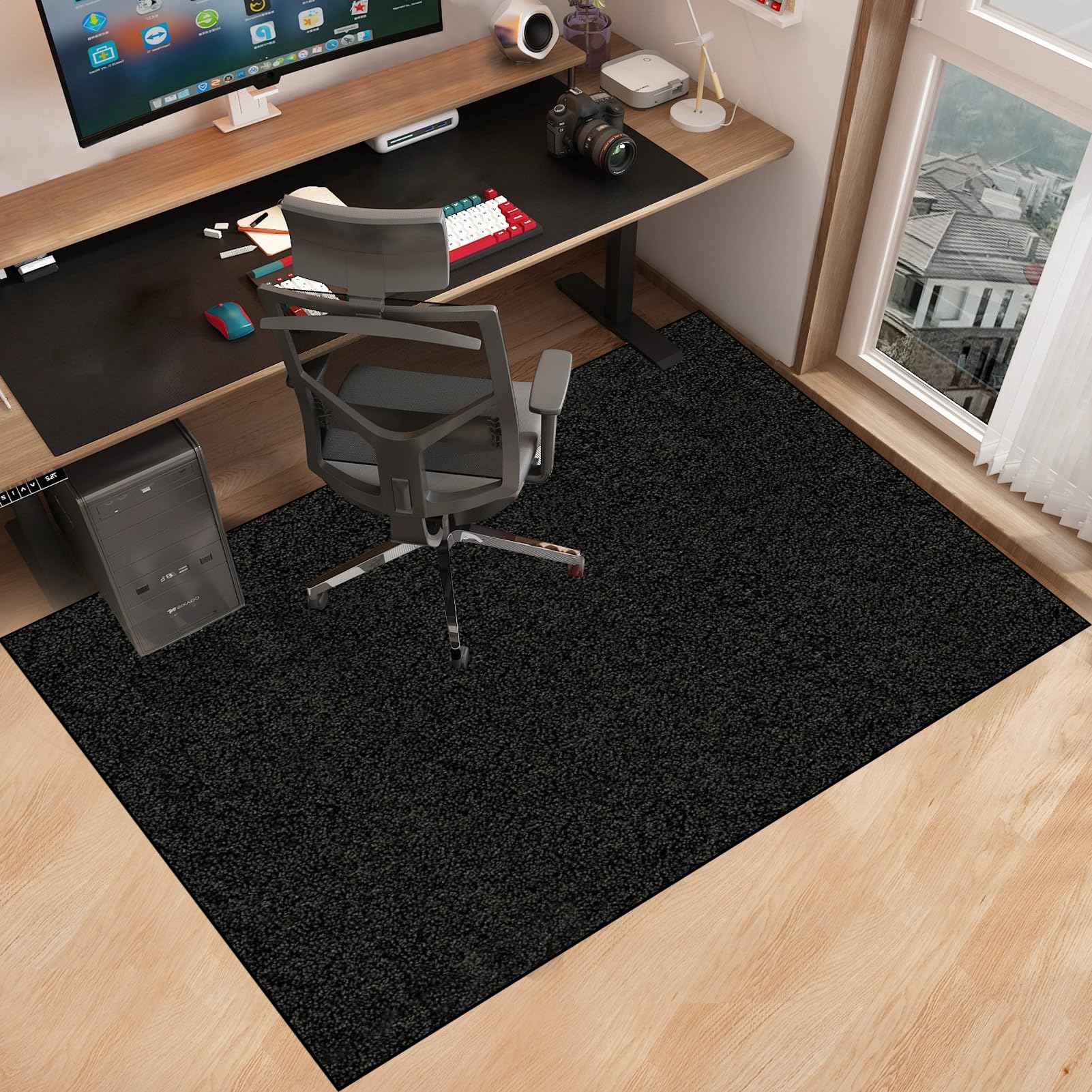 Tapis protège Sol, Gaming Tapis de Chaise pour Les Chaises de Jeu ou de Bureau, 120 x 140 cm Tapis antidérapant sous Chaise de Bureau, Protège Les Sols, Planchers, Parquets, pour Gaming et Le Travail