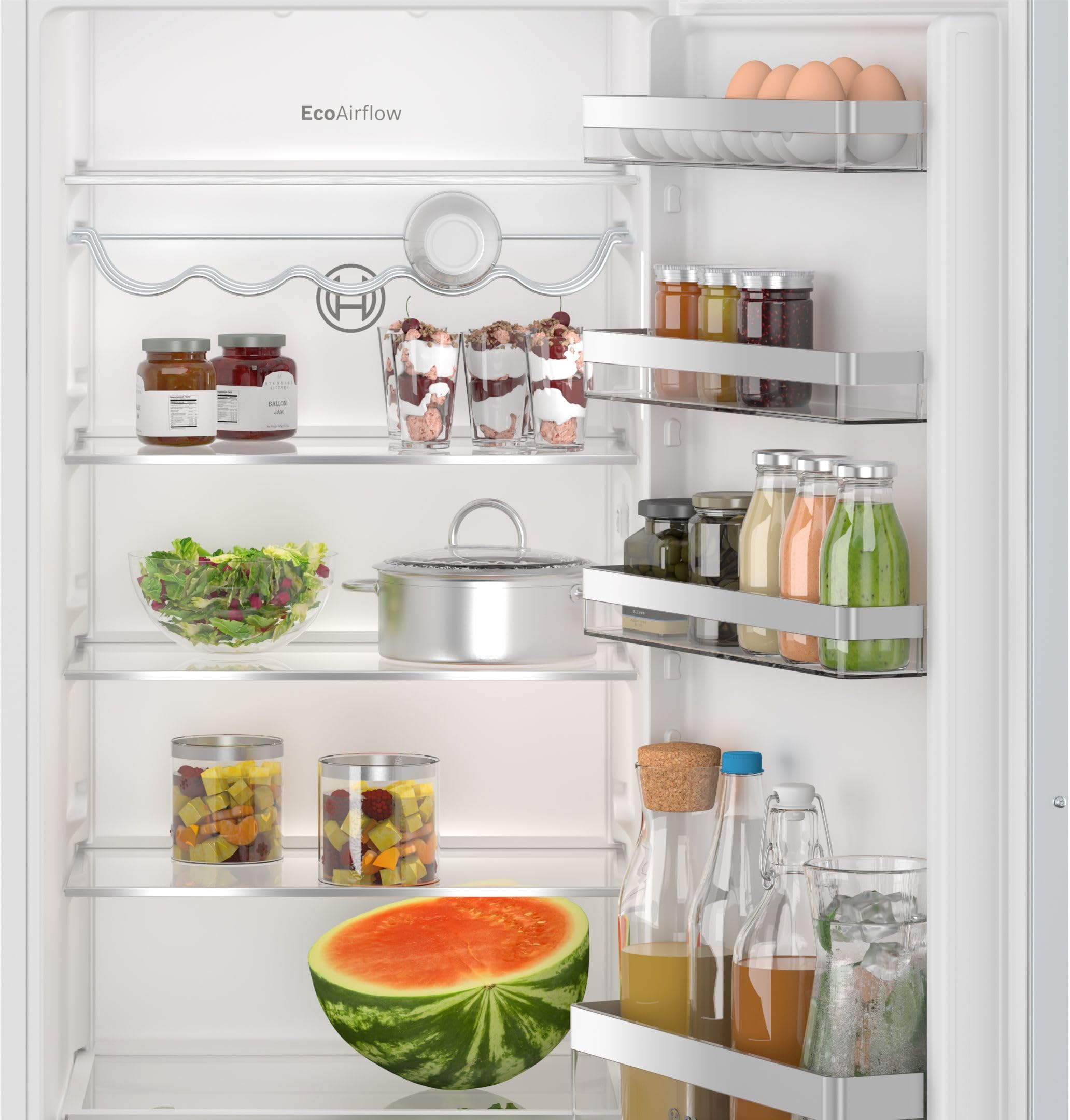 Bosch Serie 4 KIR41VFE0 Einbau-Kühlschrank 122.5 x 56 cm 204 L Flachscharnier FreshSense Multibox XXL Weiß