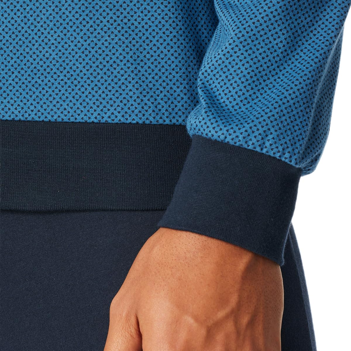 Uncover by Schiesser Herren Schlafanzug Set Shirt und Hose lang mit Bündchen - Nachtwäsche