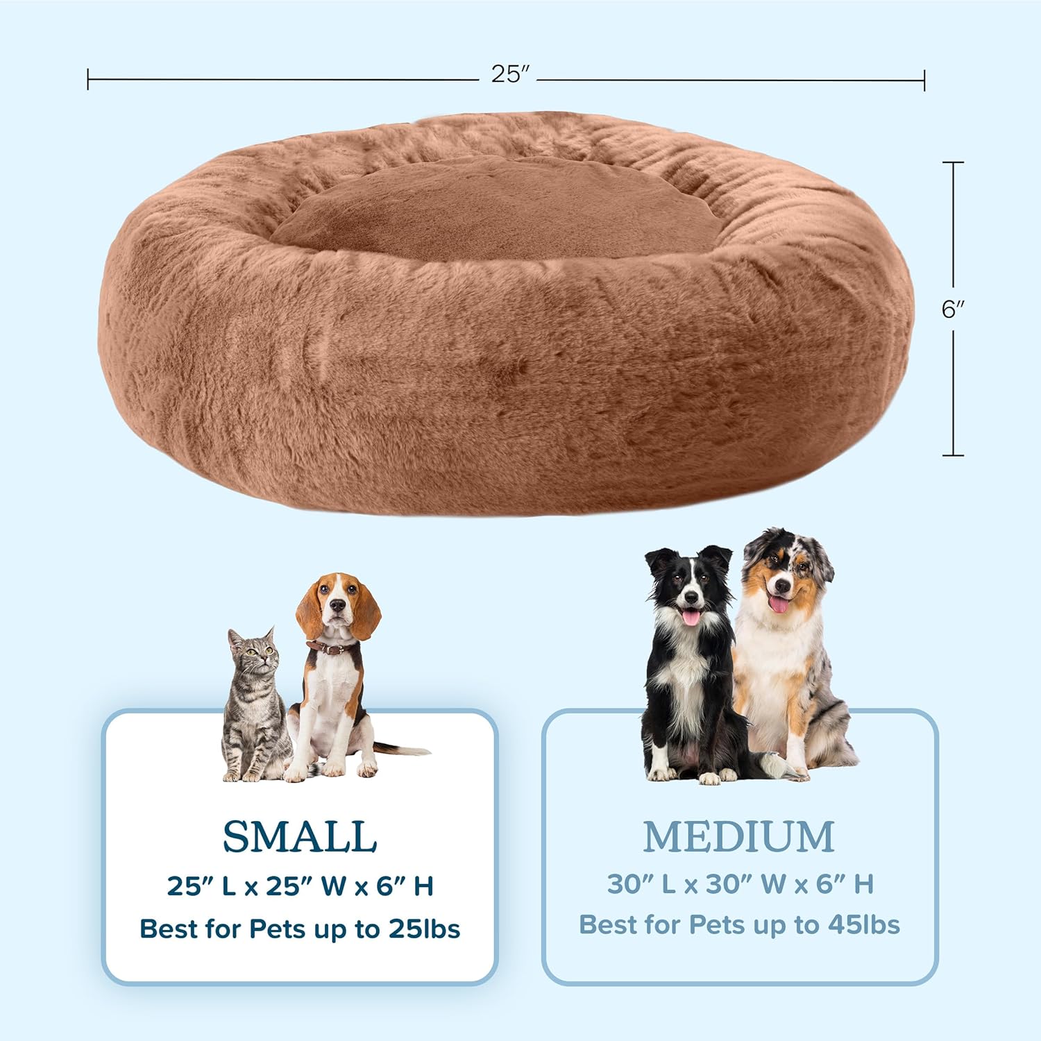 Small Gray Orthopedic Elevated Donut Dog Bed
