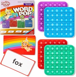 The Fidget Game Word Pop CVC Words: Multisensory Phonics Game to Learn Reading Fast - Pre-K to 1st Grade