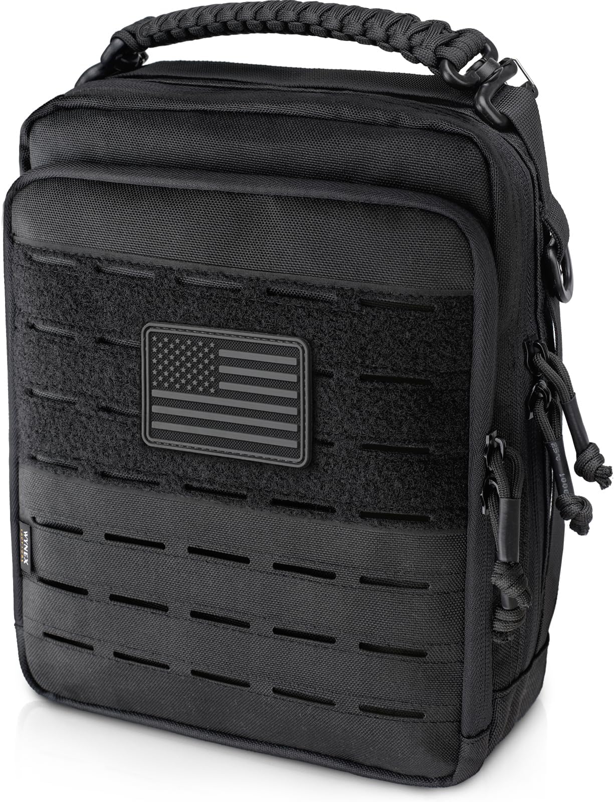 Tactical Molle Admin Pouch, Utility EDC Pouch Organizer Modular Tool Pouch of Double Layer Design Medical EMT Attachment Bag Large Capacity with Elastic Webbing Insert Panel