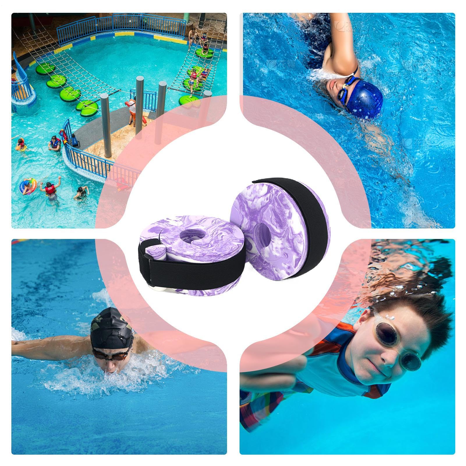 Bouées Aquatiques,Ceinture d'apprentissage Souple et réglable Ergonomique | Flotteurs de Bras pour - pour lac, rivière, Fitness, entraînement, Exercice, Jeux, et Adultes