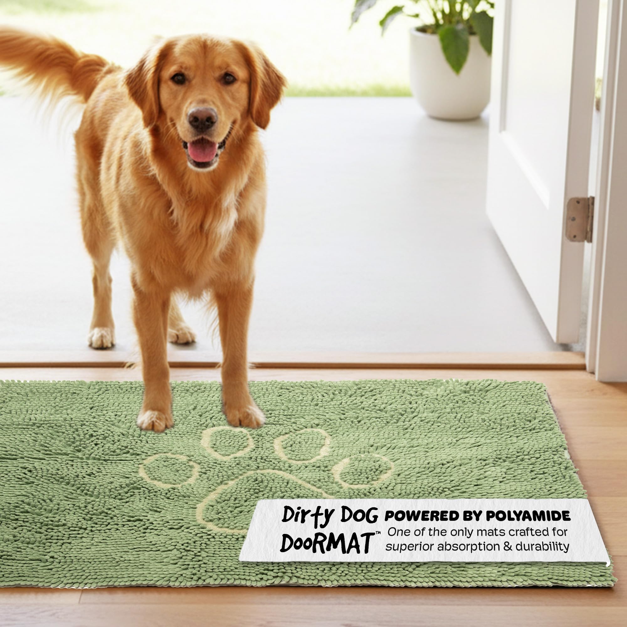 Dog Gone Smart Dirty Dog Doormat - Fast Drying Rug with Super Gripper Backing for Clean Floors - Super Absorbent and Machine Washable Mat for Muddy