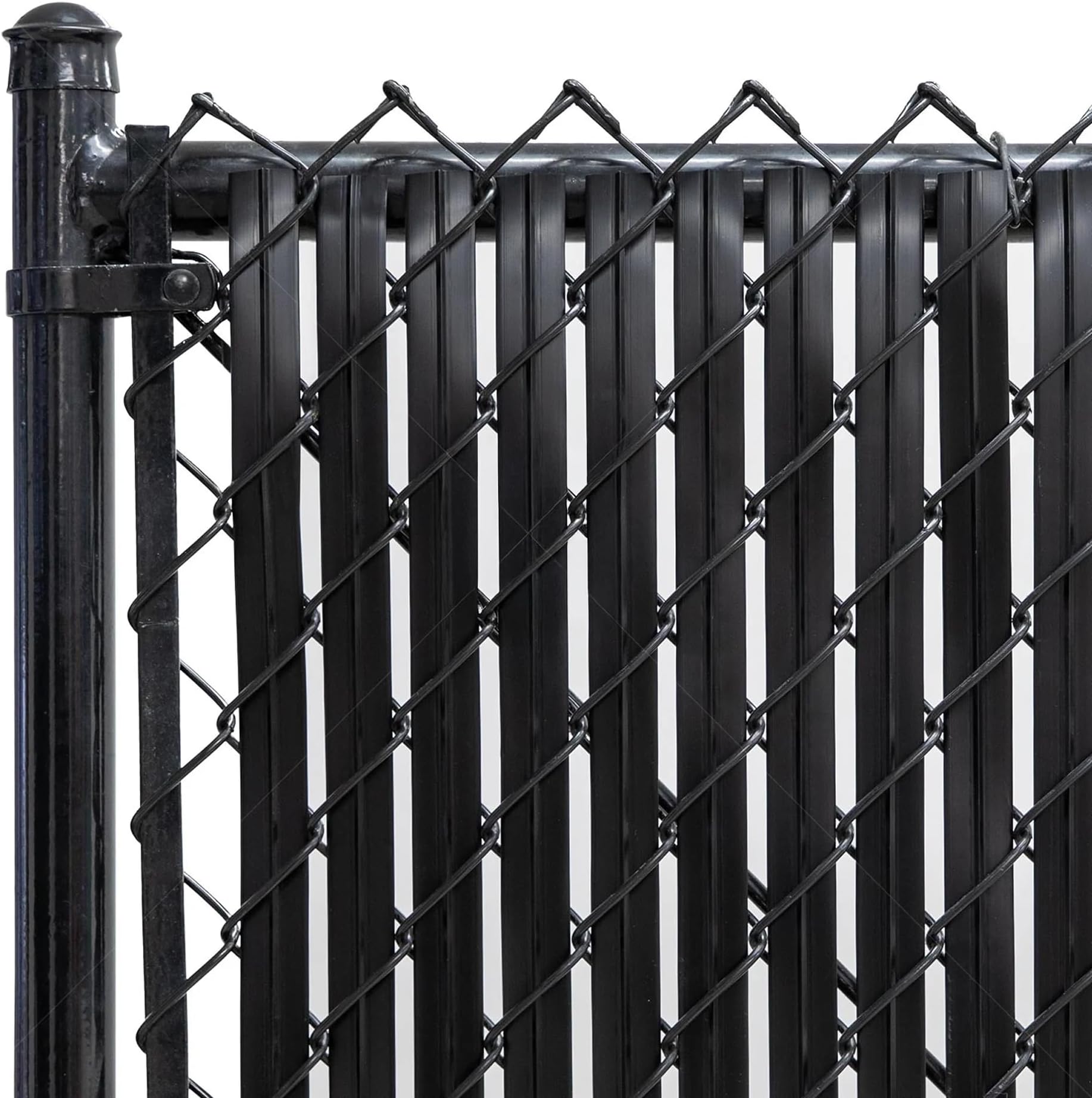 Chain Link Fence Privacy Blade Slates with Bottom Lock 6x10 Ft Black for Gardening, Privacy, Outdoor Wall, Balcony, Patio, Yard, Safety Fence Screen Cover for Dog, Cat, Pet Hedge Slats