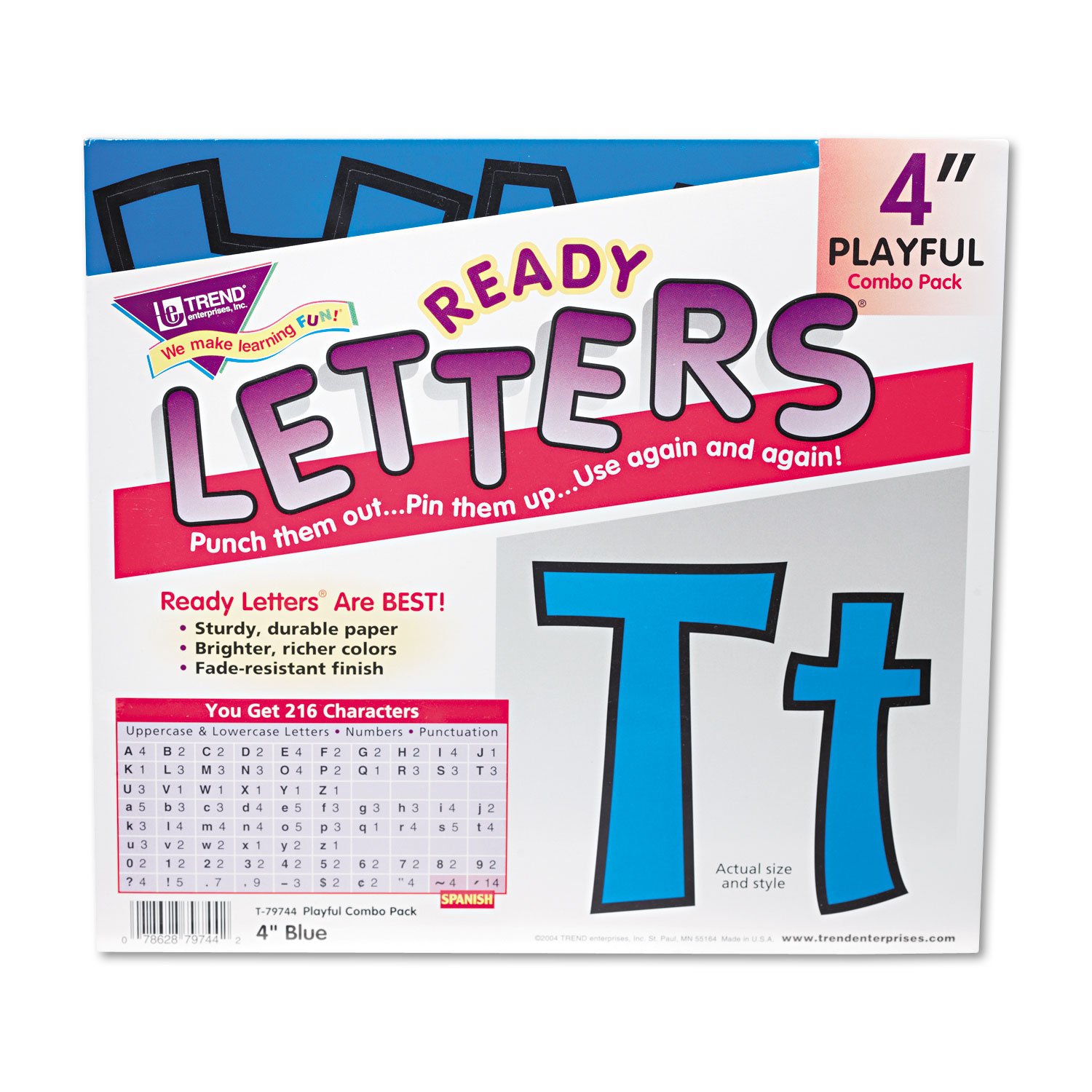 Amazon.com: Trend T79744 Ready Letters Playful Combo Set, Blue, 4
