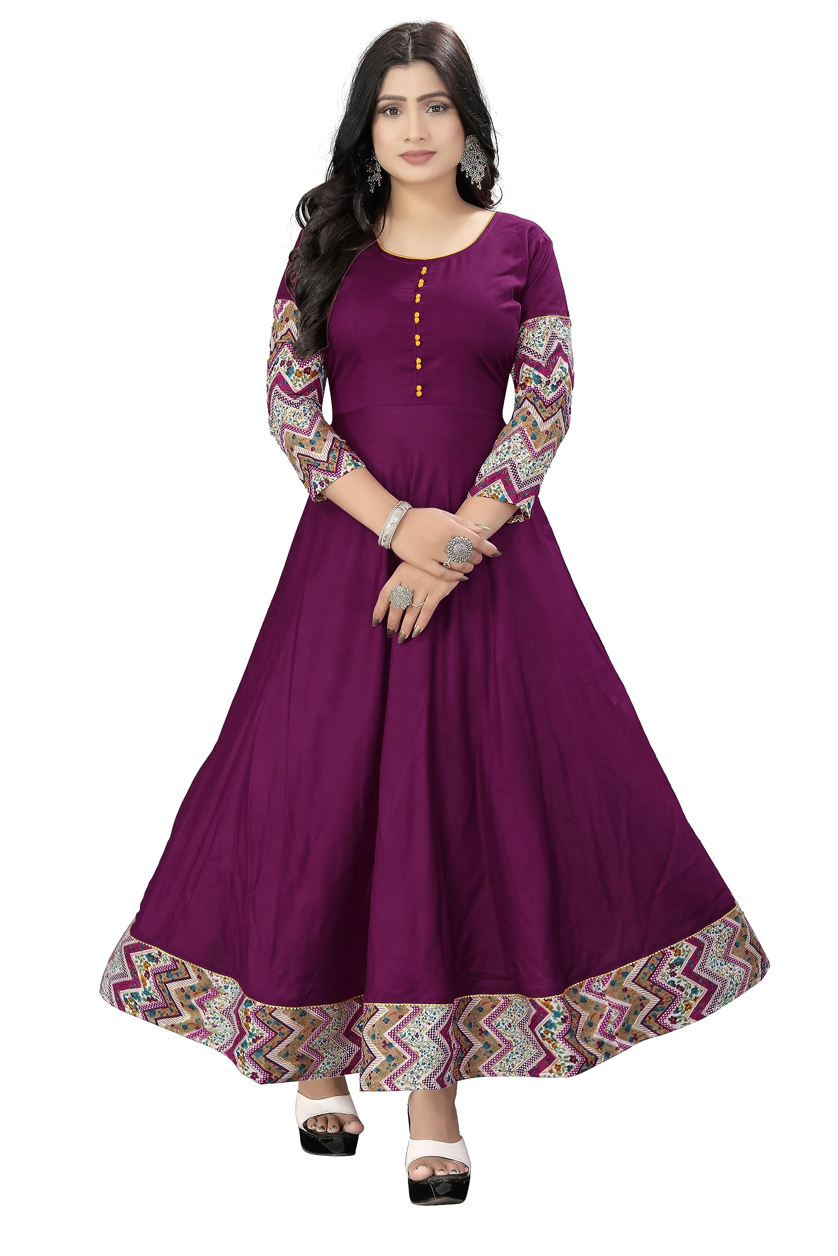MEESORRAPOTLI Neck Design Long Anarkali Wine Super HIT Kurti