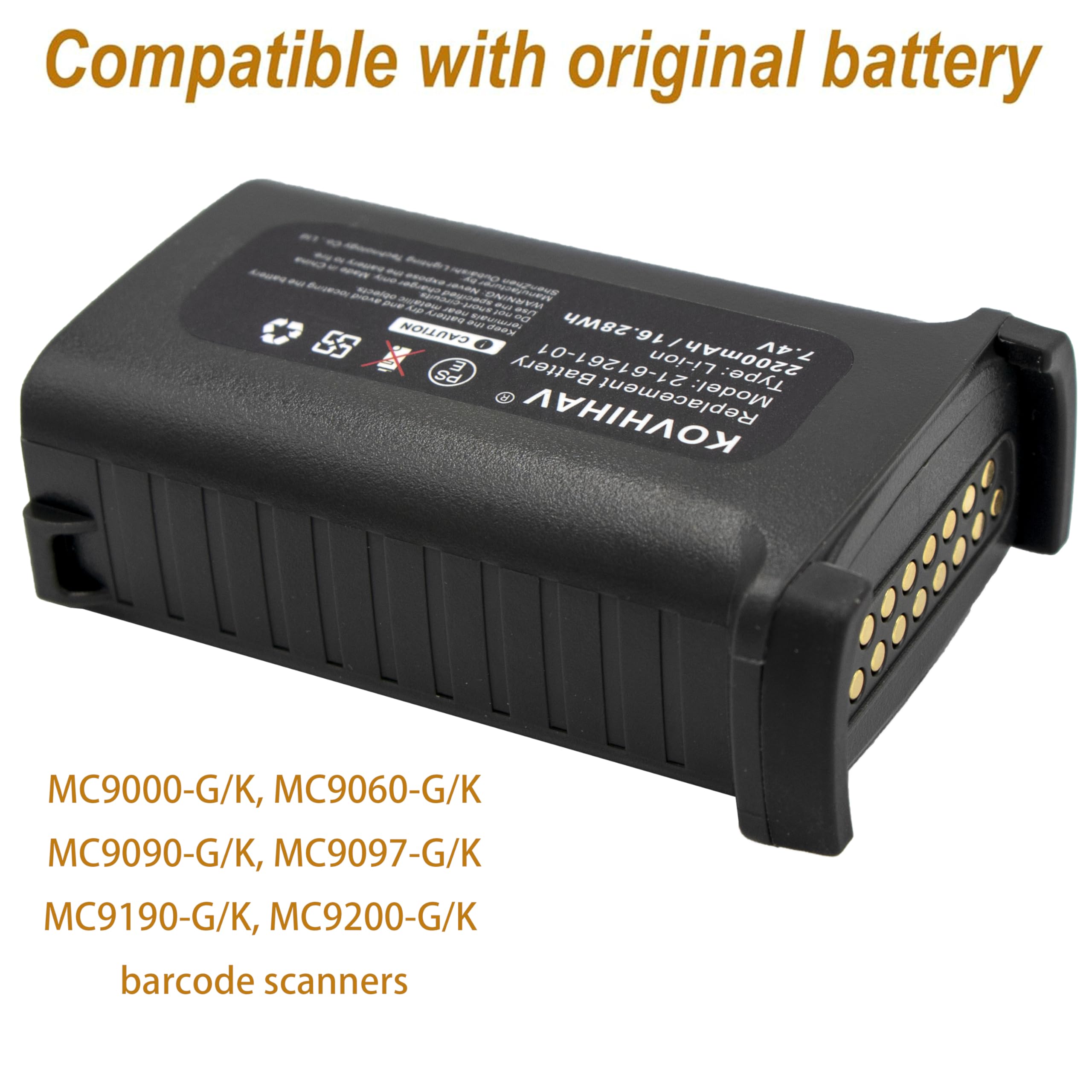 2 Pack MC9000 Barcode Scanner Battery Compatible with MC9090 MC9190 MC9060 21-65587-03 82-111734-01 21-65587-02