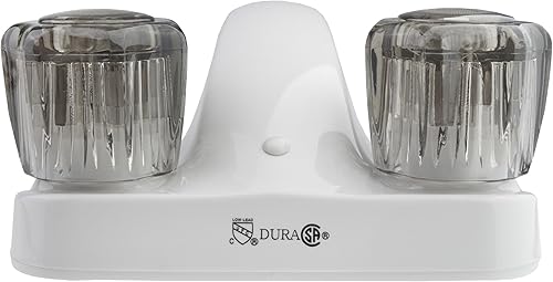 Miniatura 4 de Dura Faucet llave de lavabo de dos manijas, para baño de cámper, motorhomes, tráiler, Blanco