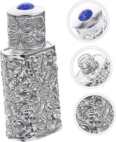 Miniatura 6 de Botella de perfume Botella de perfume de vidrio Botella de perfume de Oriente Medio Contenedor de metal Botellas de perfume vintage Botella de