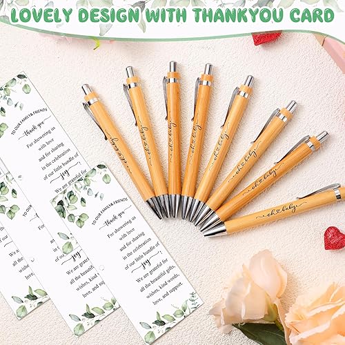 Miniatura 3 de Yeaqee Juego de 100 juegos de regalos de baby shower de safari en el bosque, regalos para invitados Greenery Woodland Baby Shower, bolígrafos