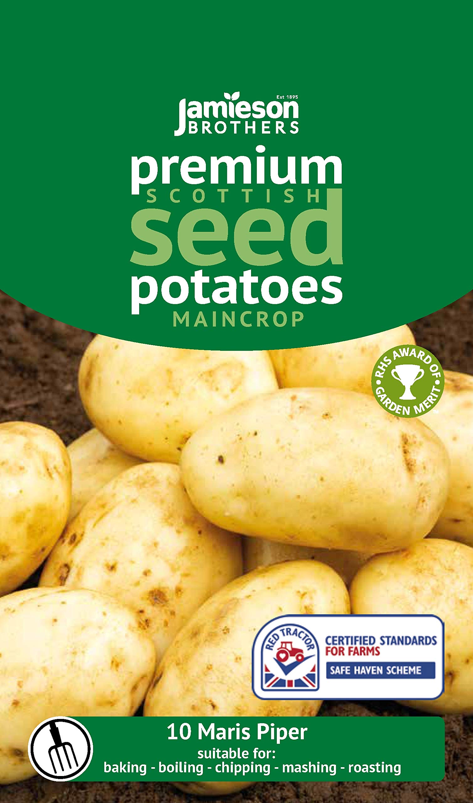 Jamieson Brothers 10 Tuber Maris Piper Seed Potatoes JBA Maincrop