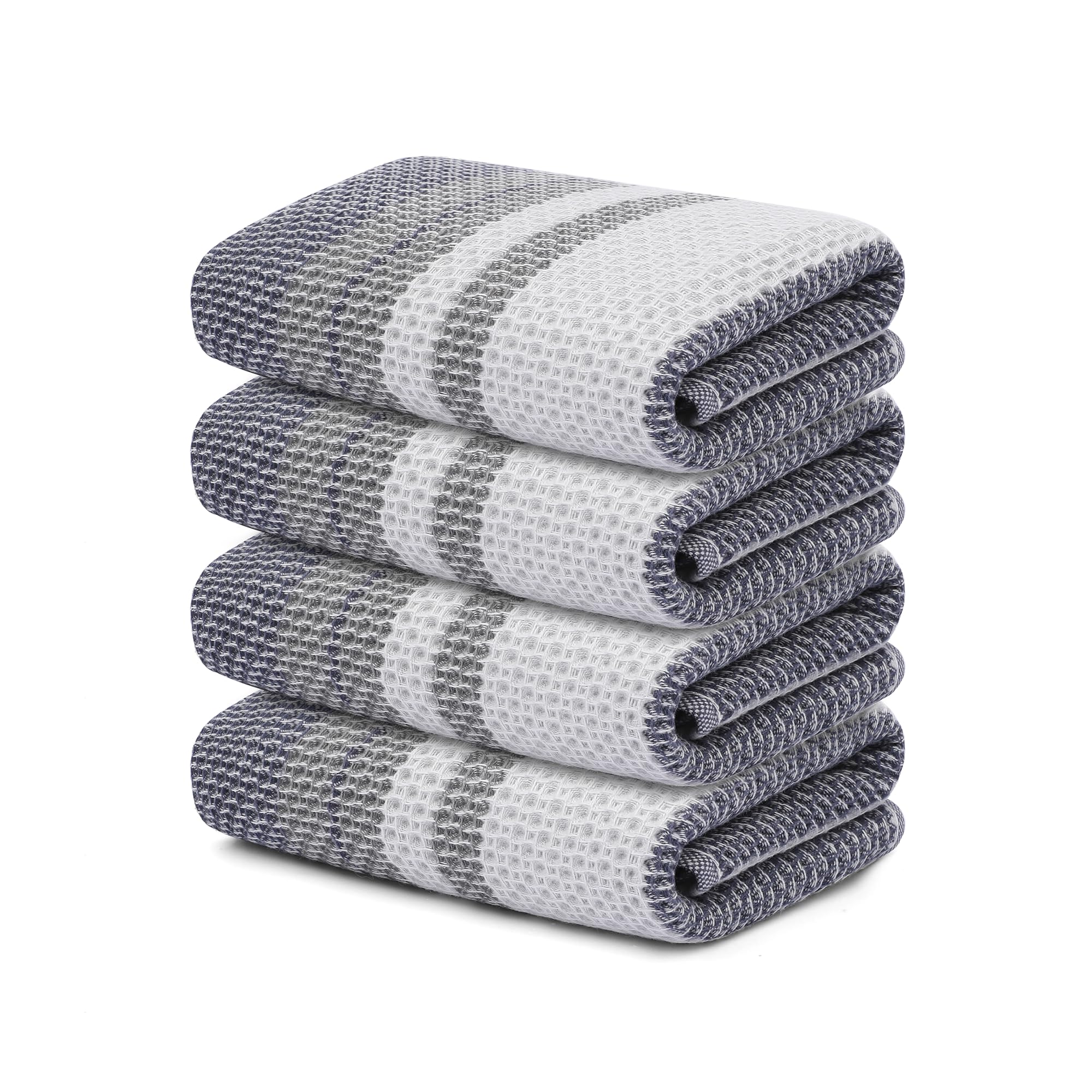 SALAS Paños de cocina, paños de cocina para platos de secado rápido, paños de tejido gofre para cocina, paños absorbentes de cocina, 13 x 28 pulgadas, paquete de 4 unidades, color azul