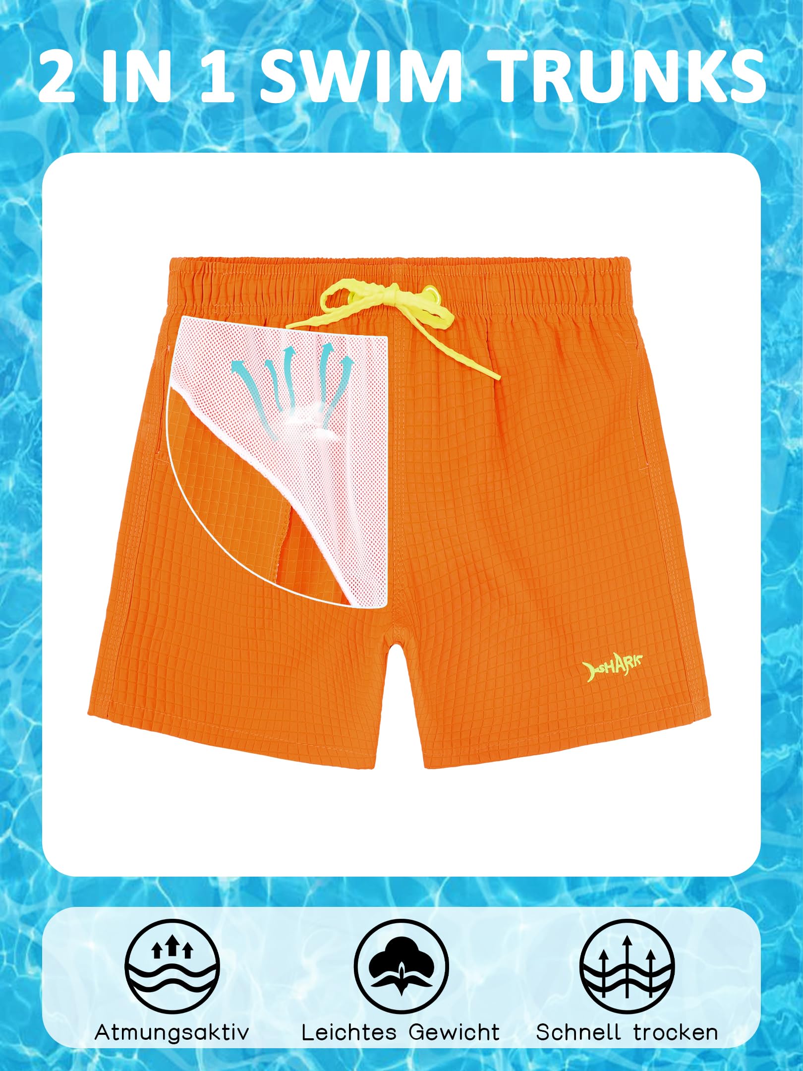 Jungen Badeshorts Strand Mesh Shorts Leichte Schwimmhose mit Mesh