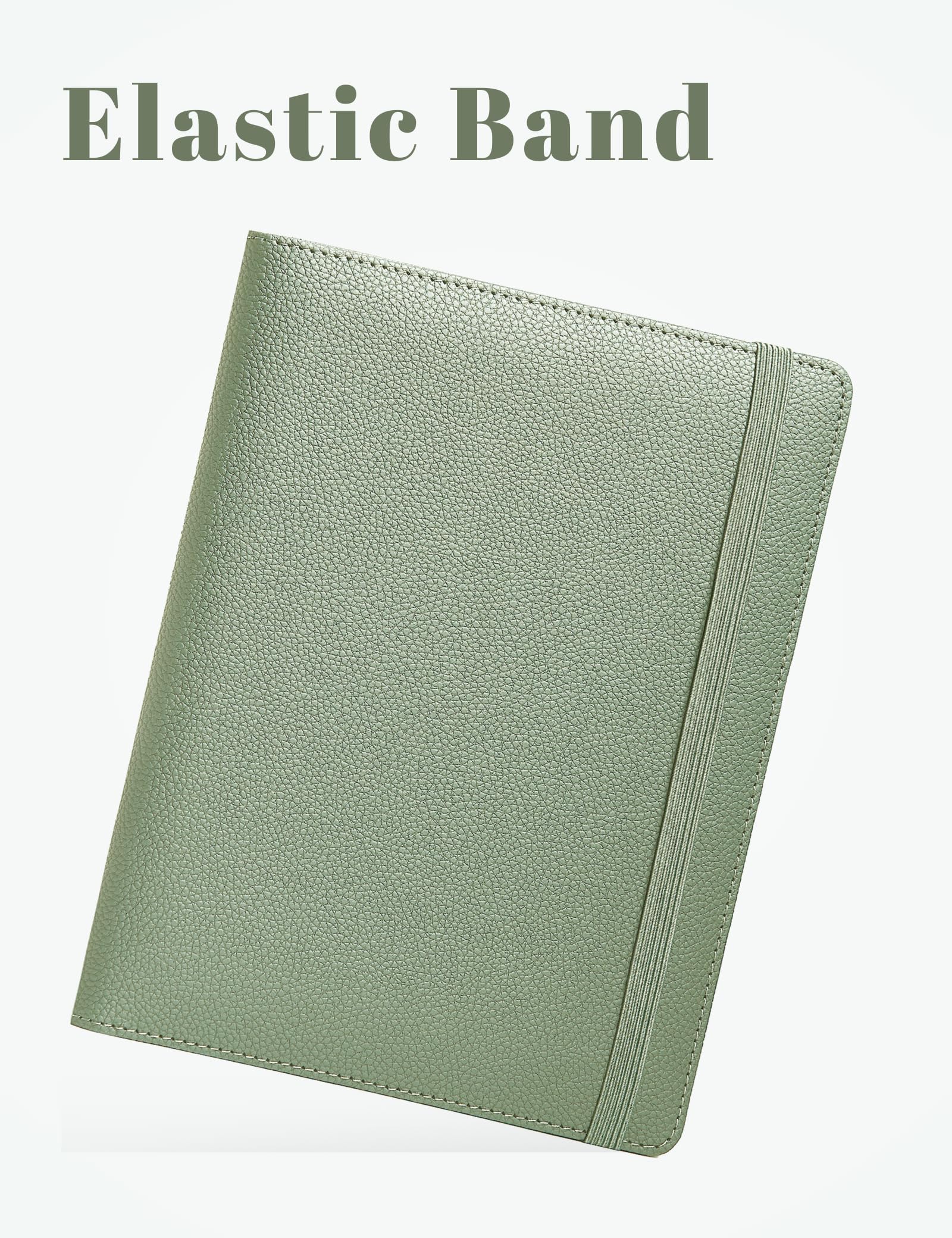 Mymazn Cartellina portadocumenti per bambini, formato A5, con copertina per blocco note da 12,7 x 20,3 cm, per ufficio, scuola, ufficio, uomini e donne (verde salvia)