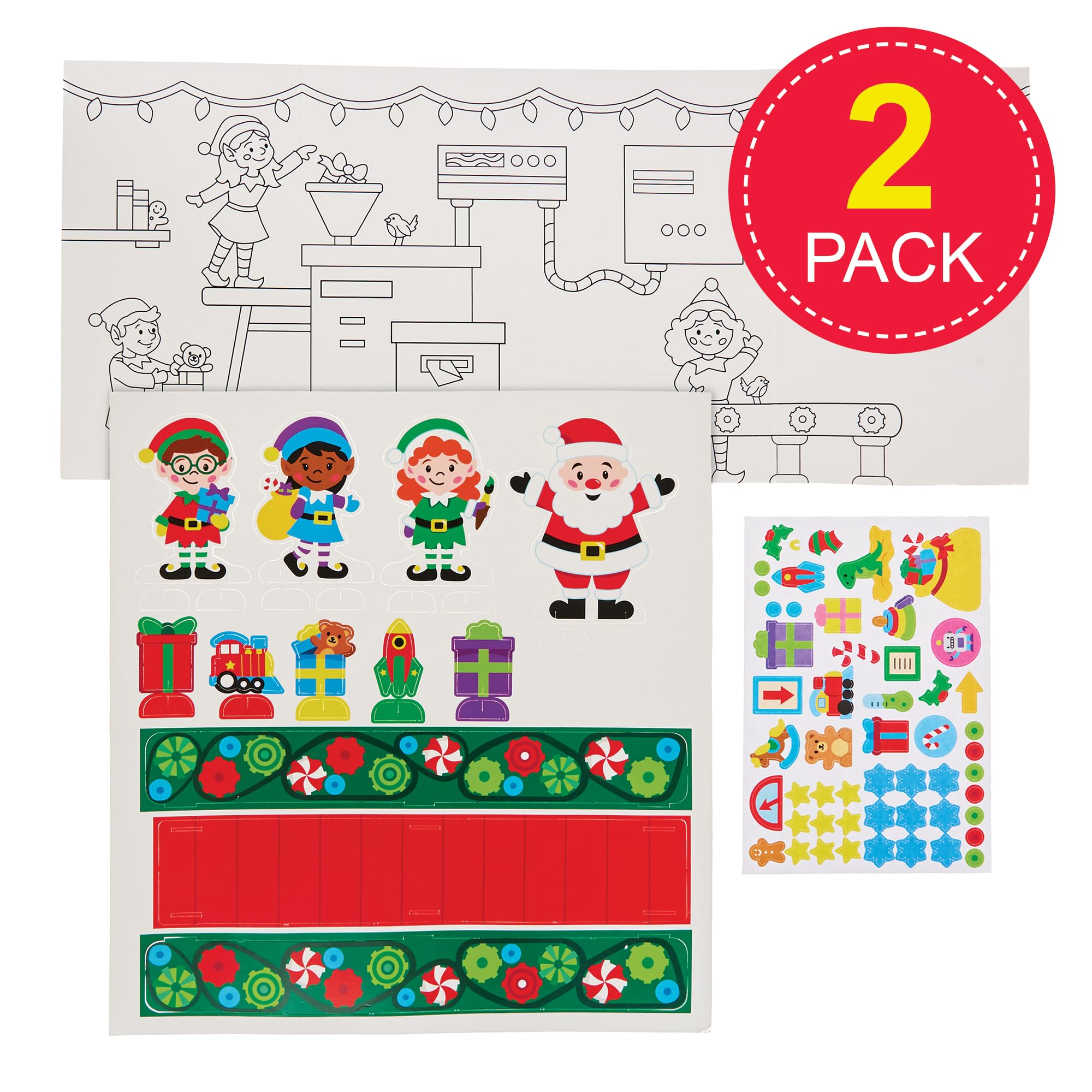Baker Ross FN332 Santa’s Workshop 3D Scene Kits - Pack of 2, Christmas Arts and Crafts, Christmas Entertainment for Kids - Image 2