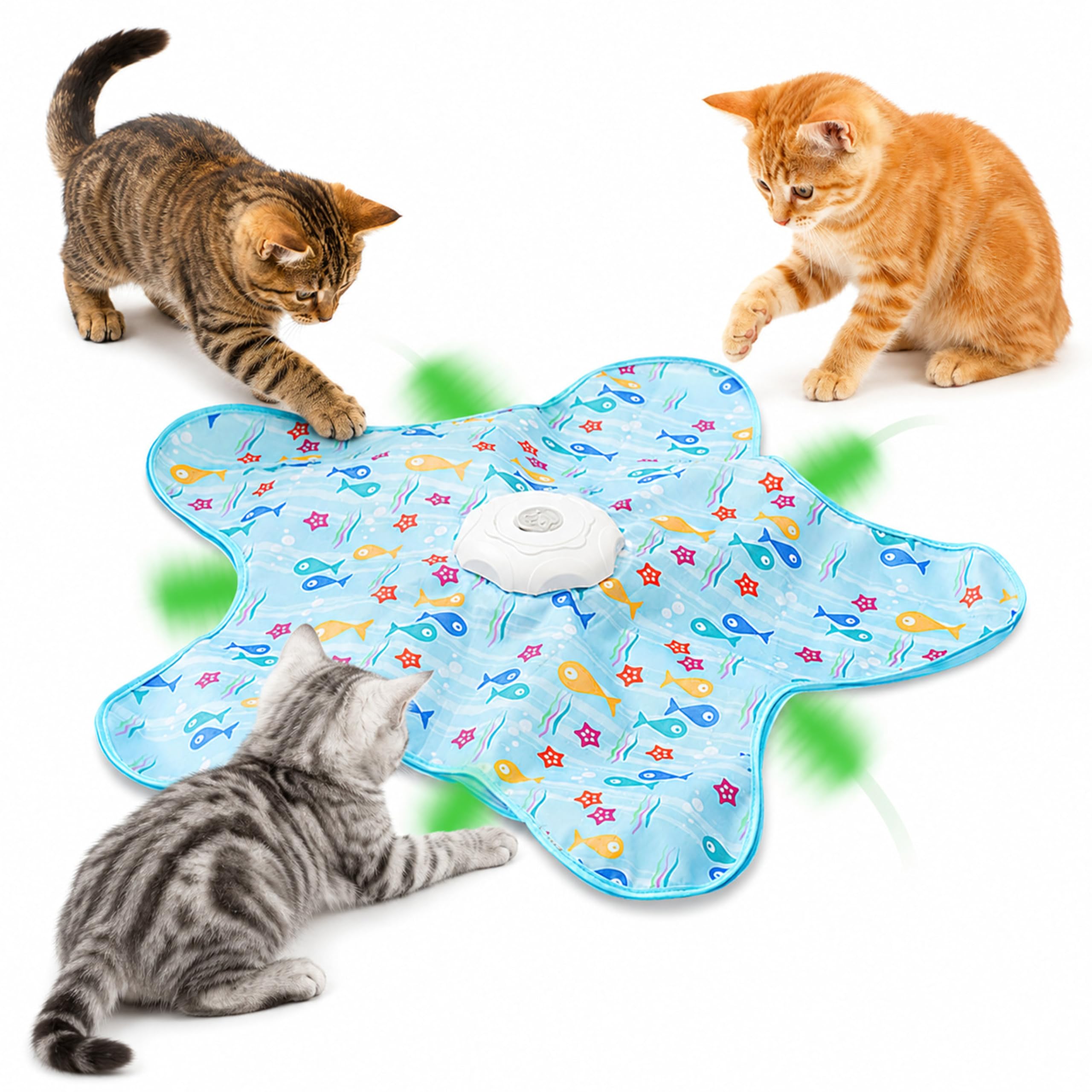 SMTEK Interactive Cat Toy for Indoor Cats & Kittens – Automatic Hide and Seek Feather Toy with Moving Mouse, Squeaky Chase Game, USB-C Rechargeable Cat Enrichment Toy
