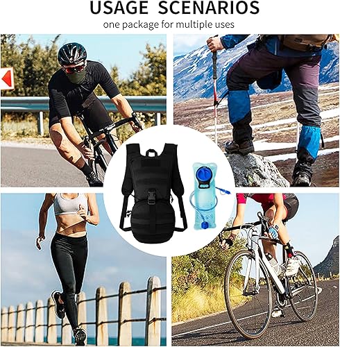 Miniatura 6 de Mochila táctica de hidratación, mochila de agua aislada con vejiga de agua de 3 litros para senderismo, correr, ciclismo, ciclismo