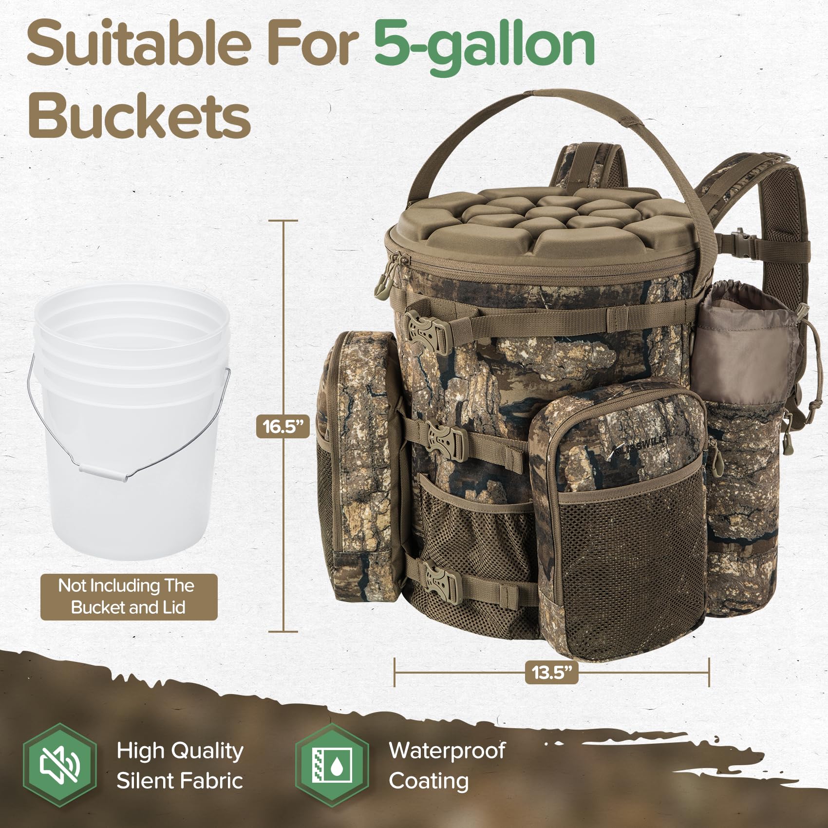 BLISSWILL Hunting Bucket Backpack - Seat Included -2